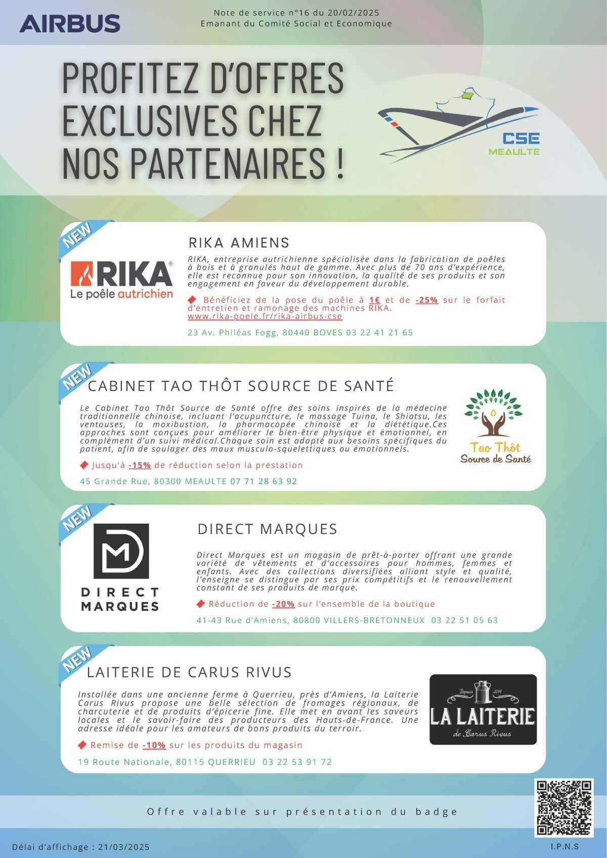 Nouveaux partenaires