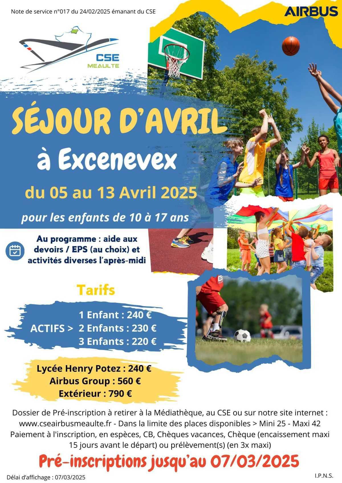 Séjour pédagogique 10-17 ans du 5 au 13 avril