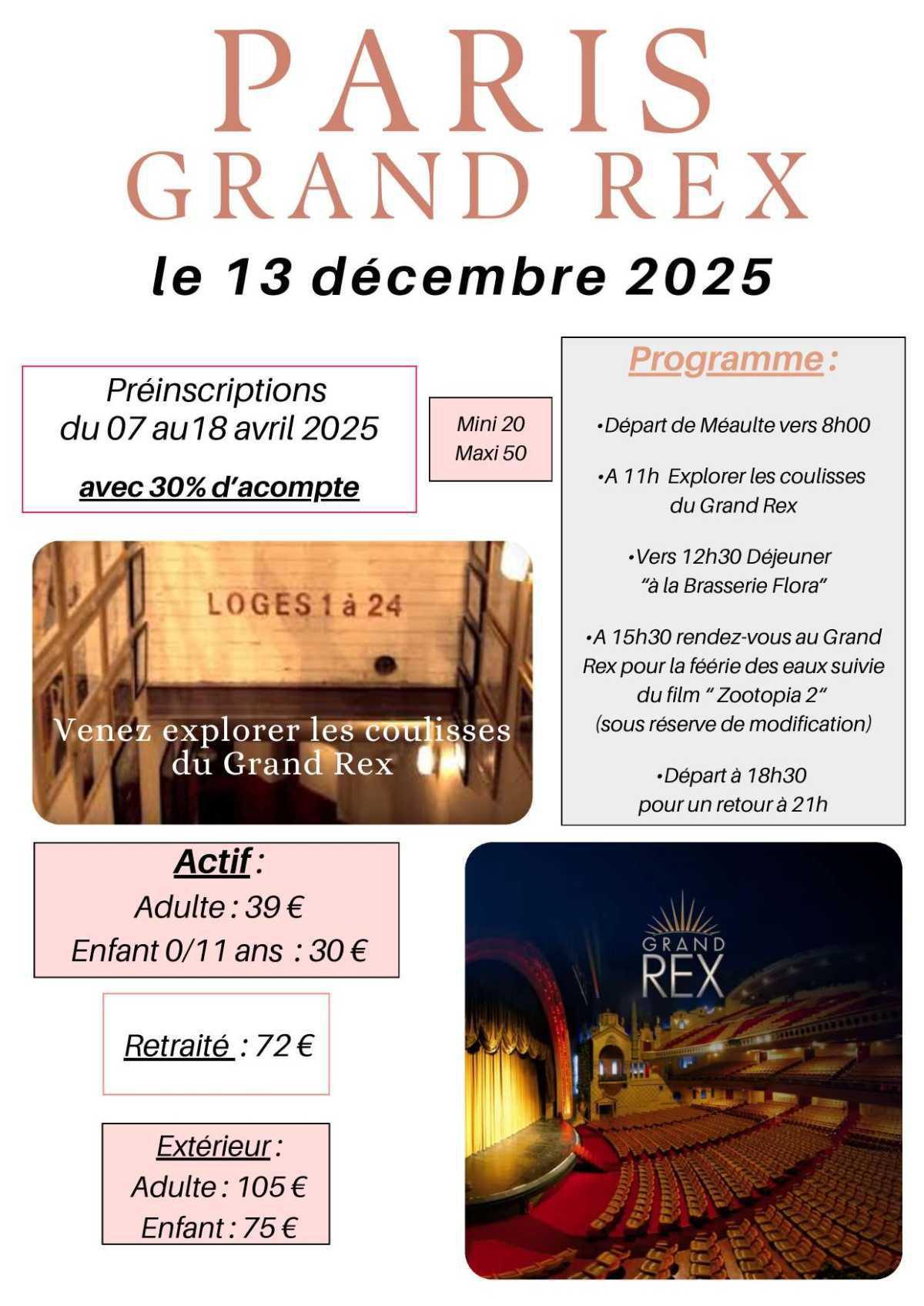 Le grand Rex le 13 décembre