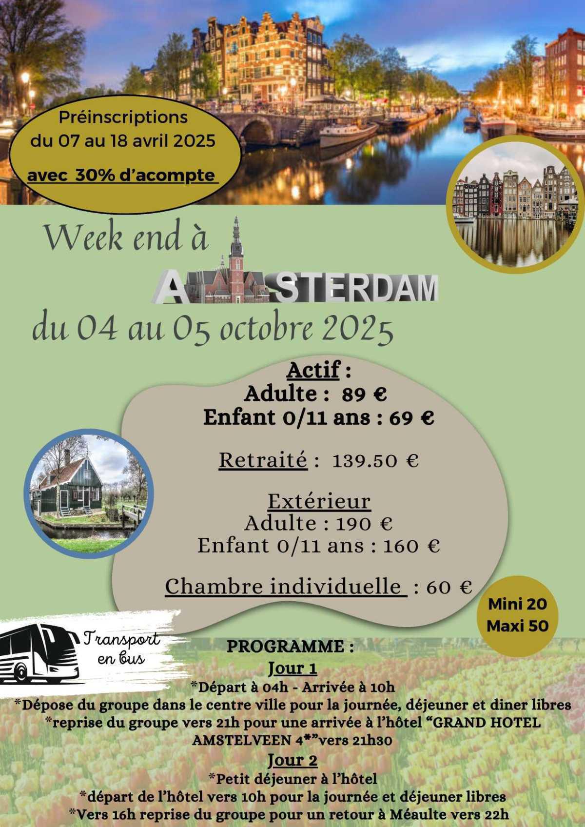 Amsterdam les 4-5 octobre