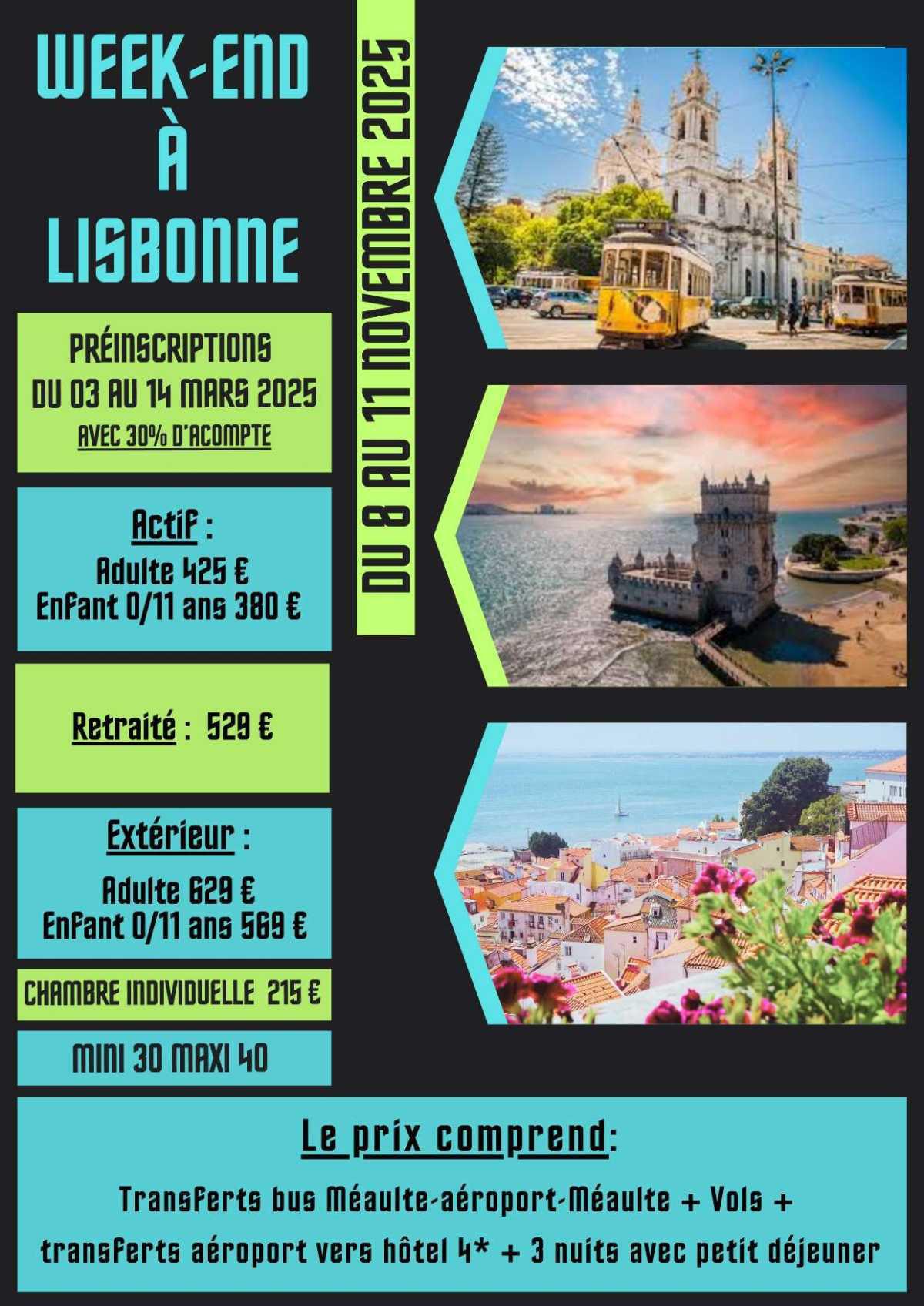 Lisbonne du 8 au 11 novembre