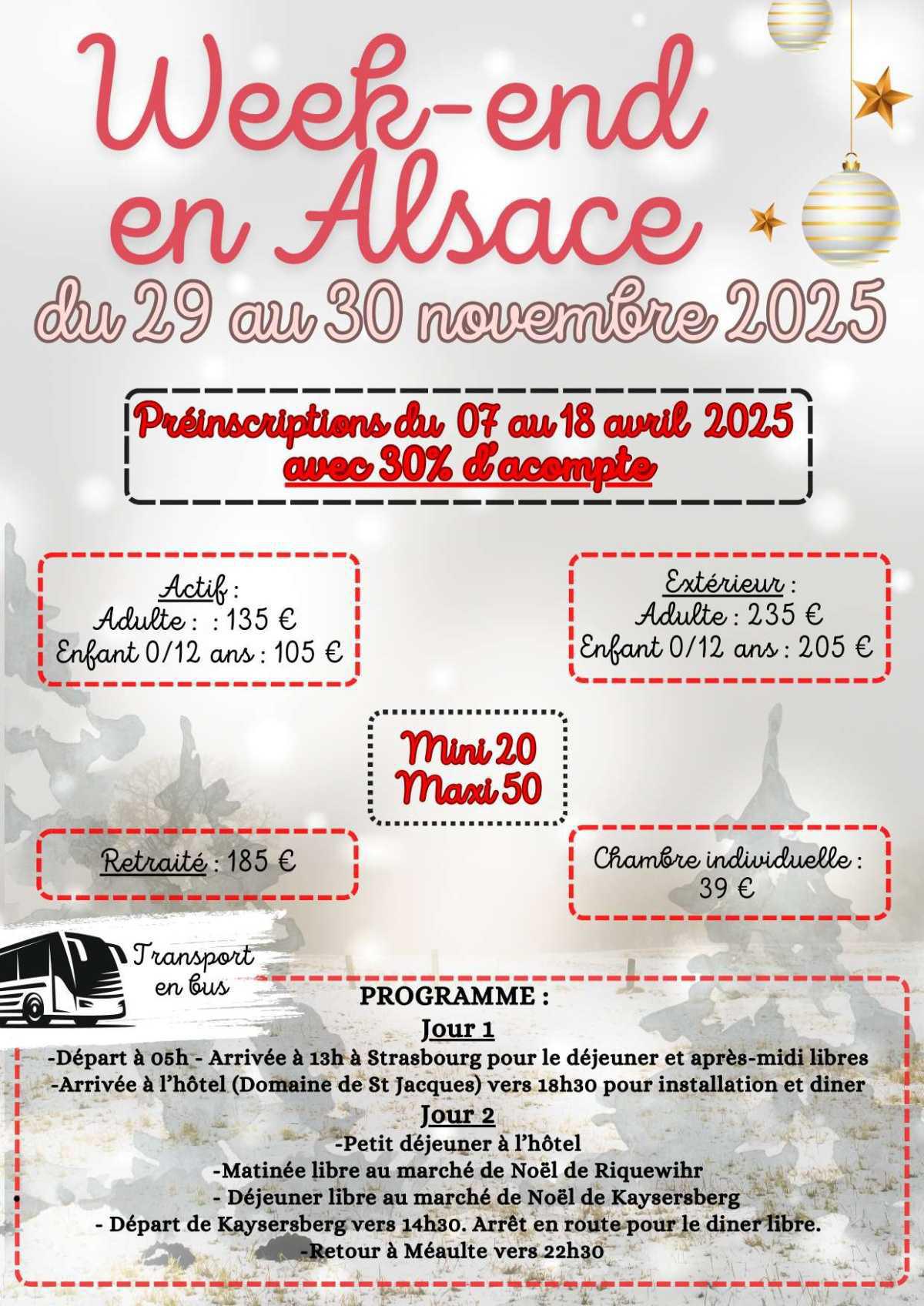 Alsace du 29 au 30 novembre