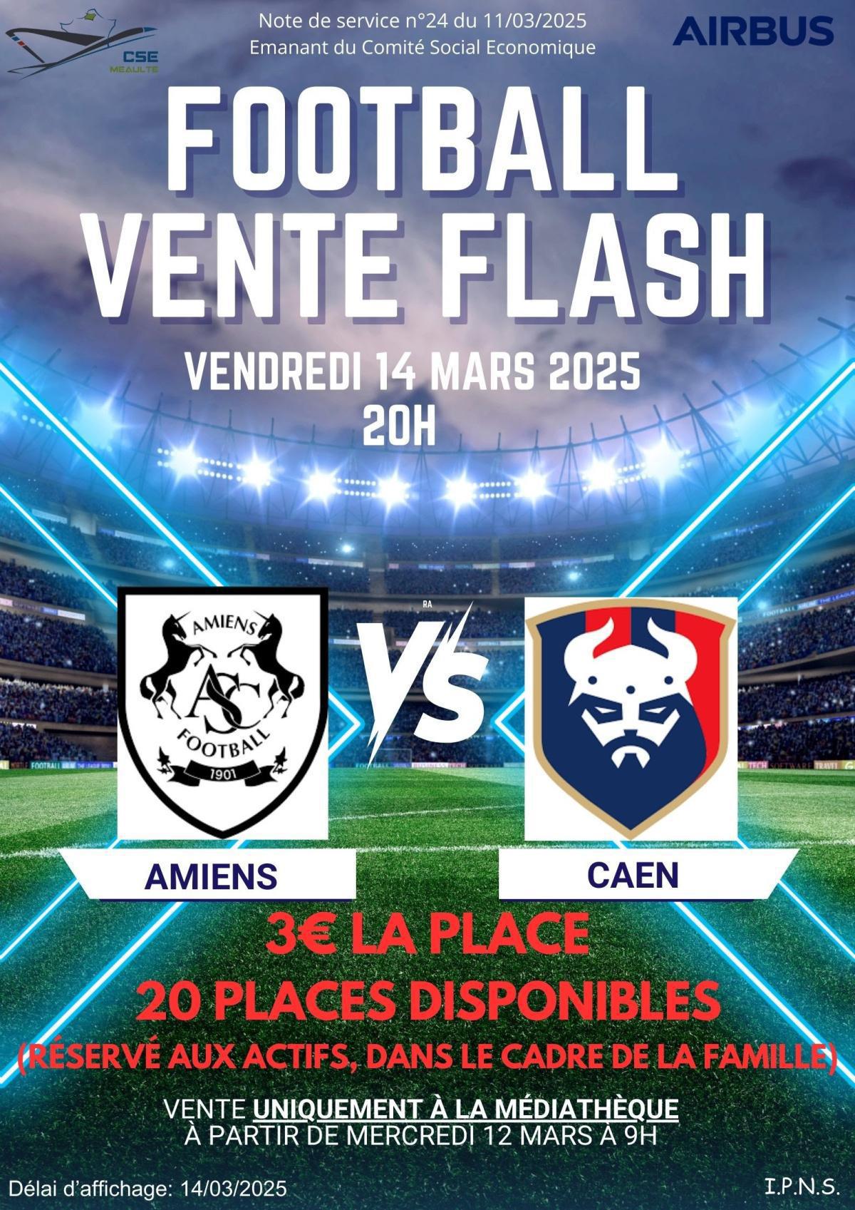 Football Amiens Caen le 14 mars