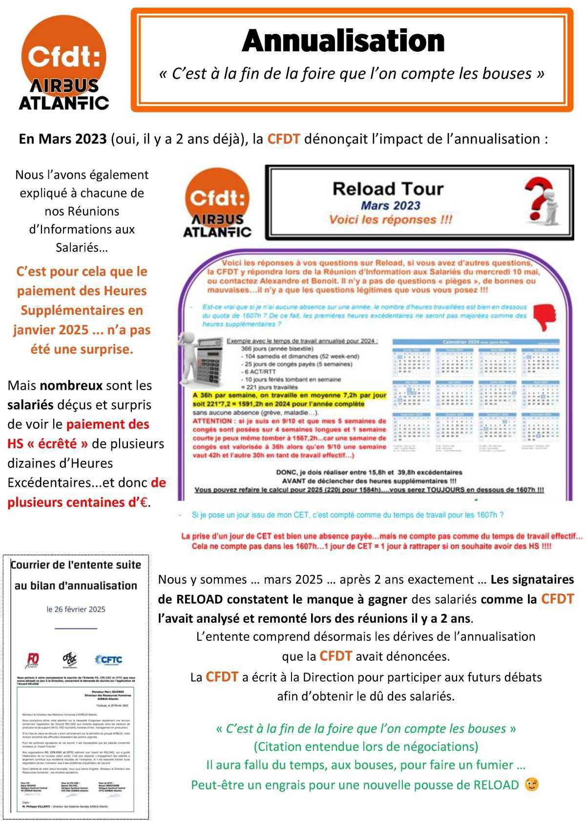 Impact de l'annualisation...
