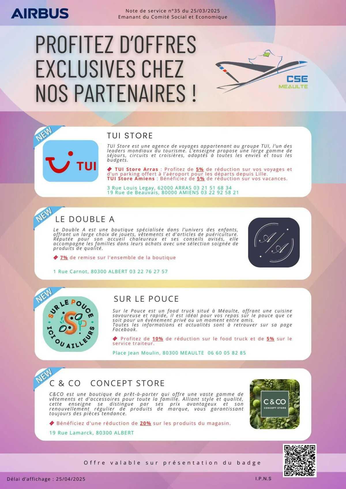 Offres partenaires