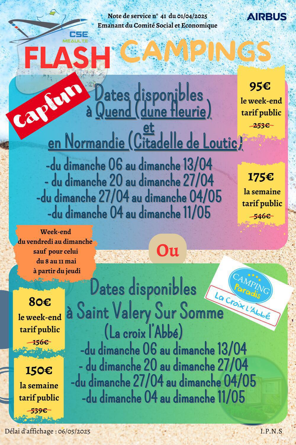 Flash camping Capfun Avril-mai
