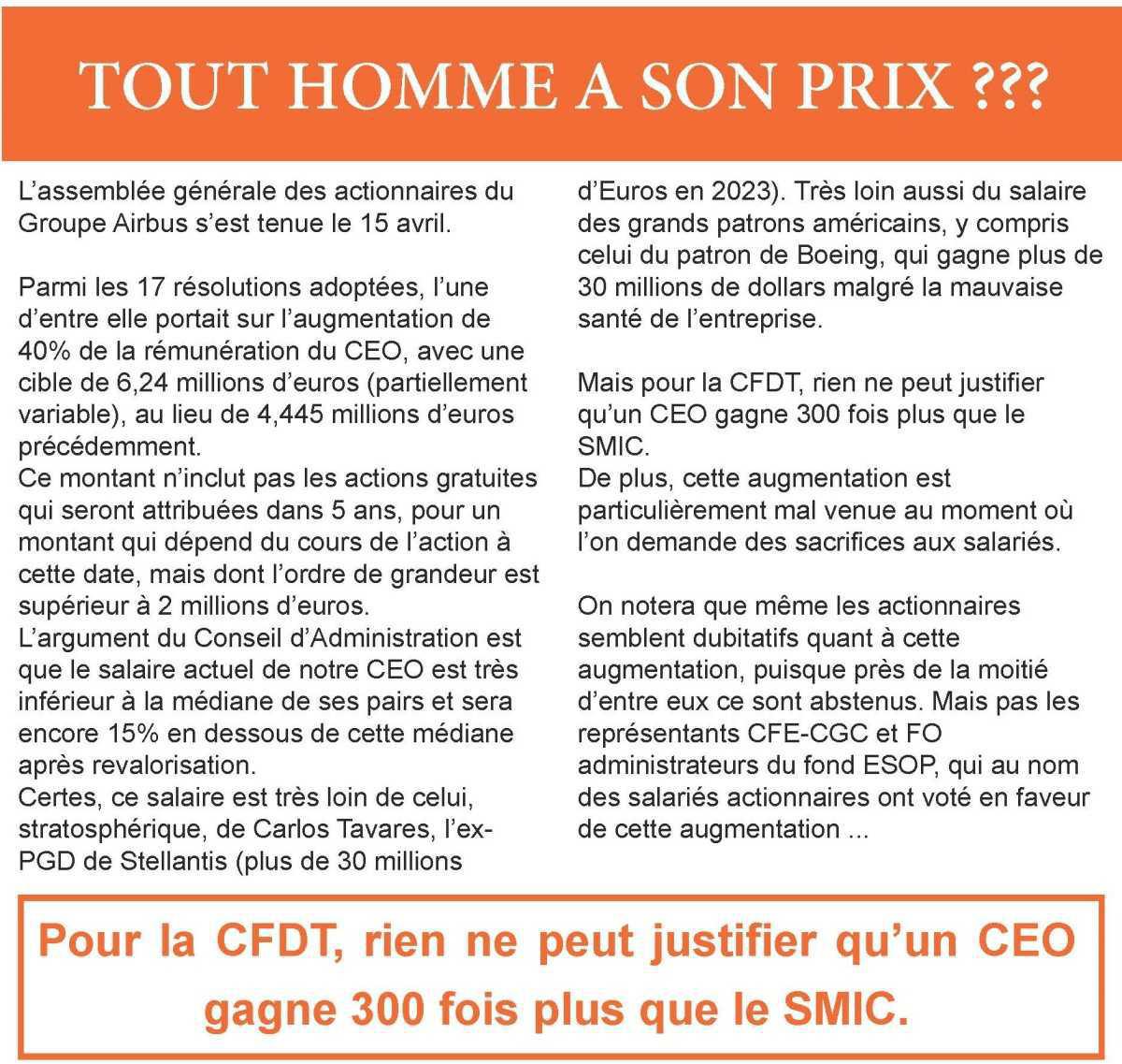 Tout homme a son prix ???