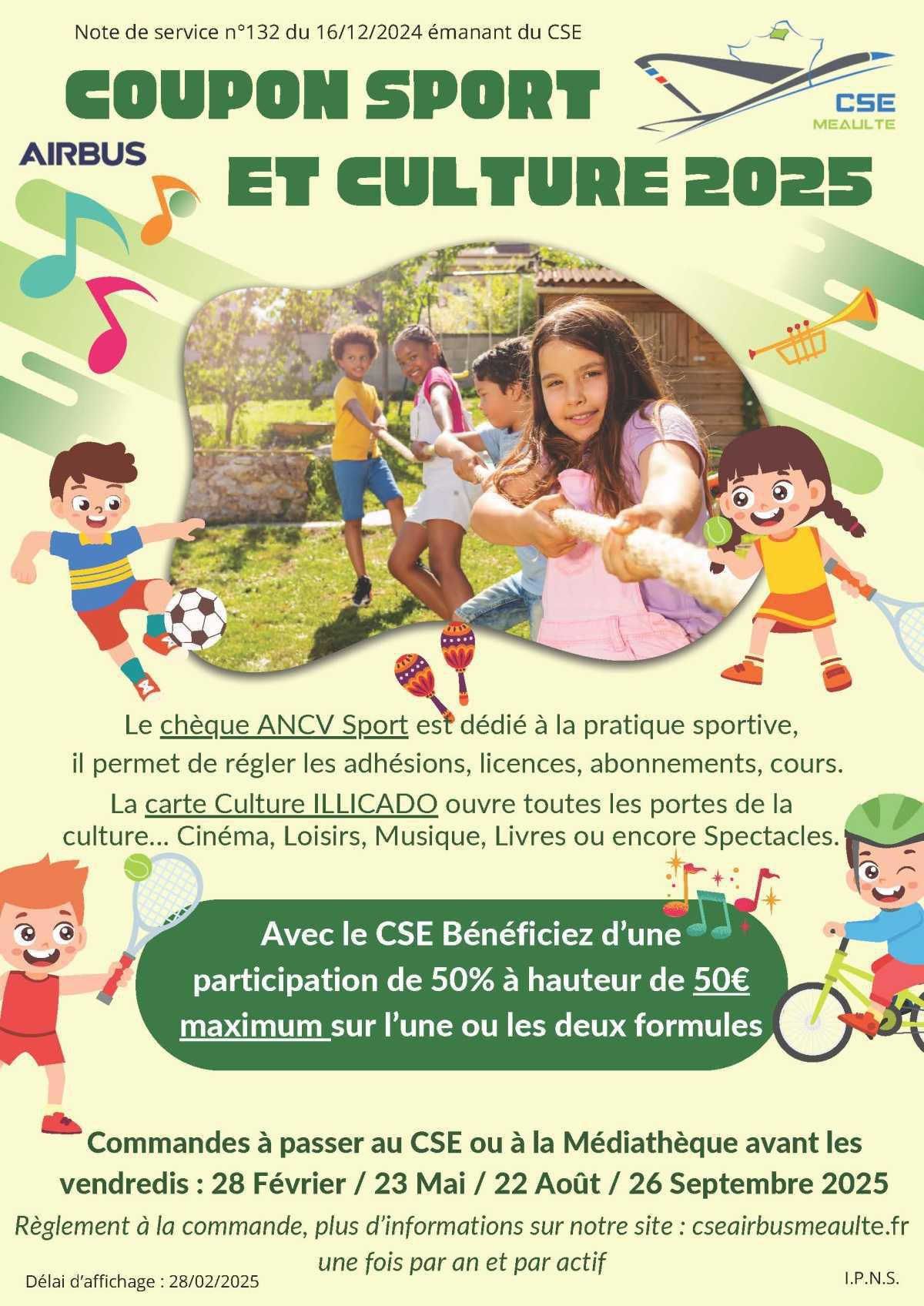 Chèques Sport et culture