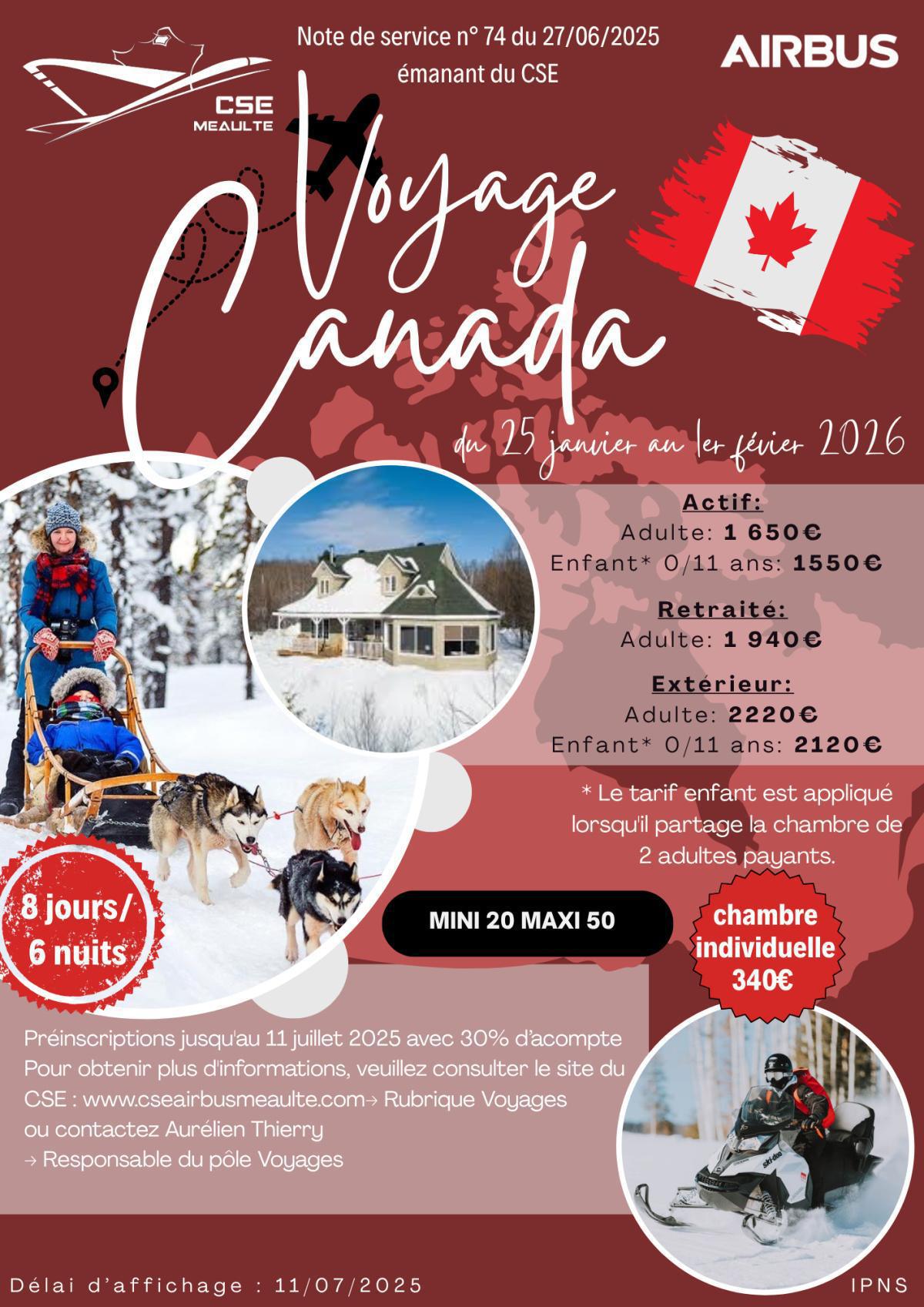 Canada 25 janvier 2026