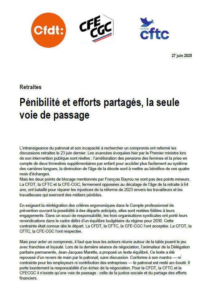 Réforme des retraites : Le bras de fer entre les syndicats, le patronat et le 1er ministre