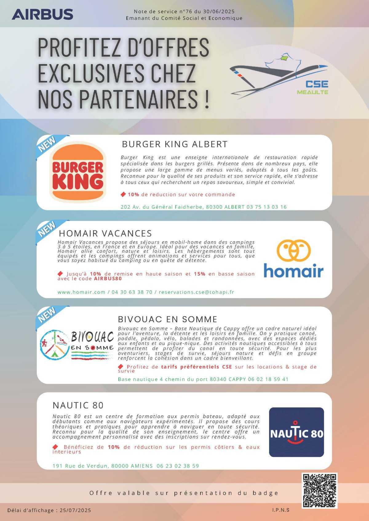Nouveaux partenaires
