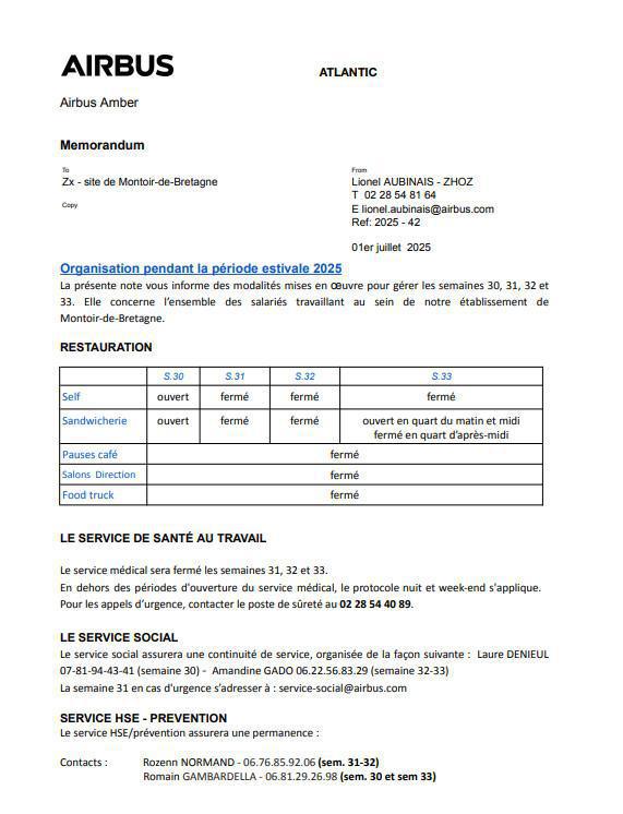 Fermeture Montoir congés 2025
