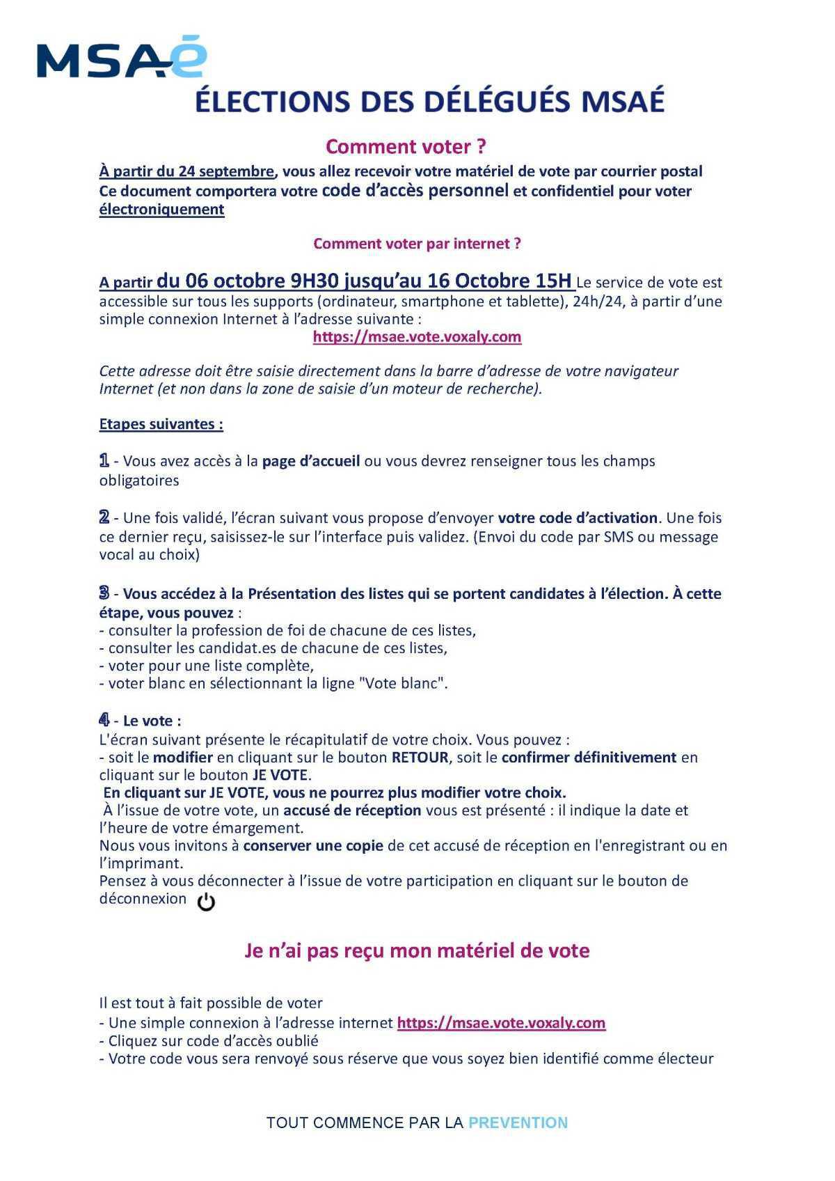 MSAé, pourquoi voter CFDT ?