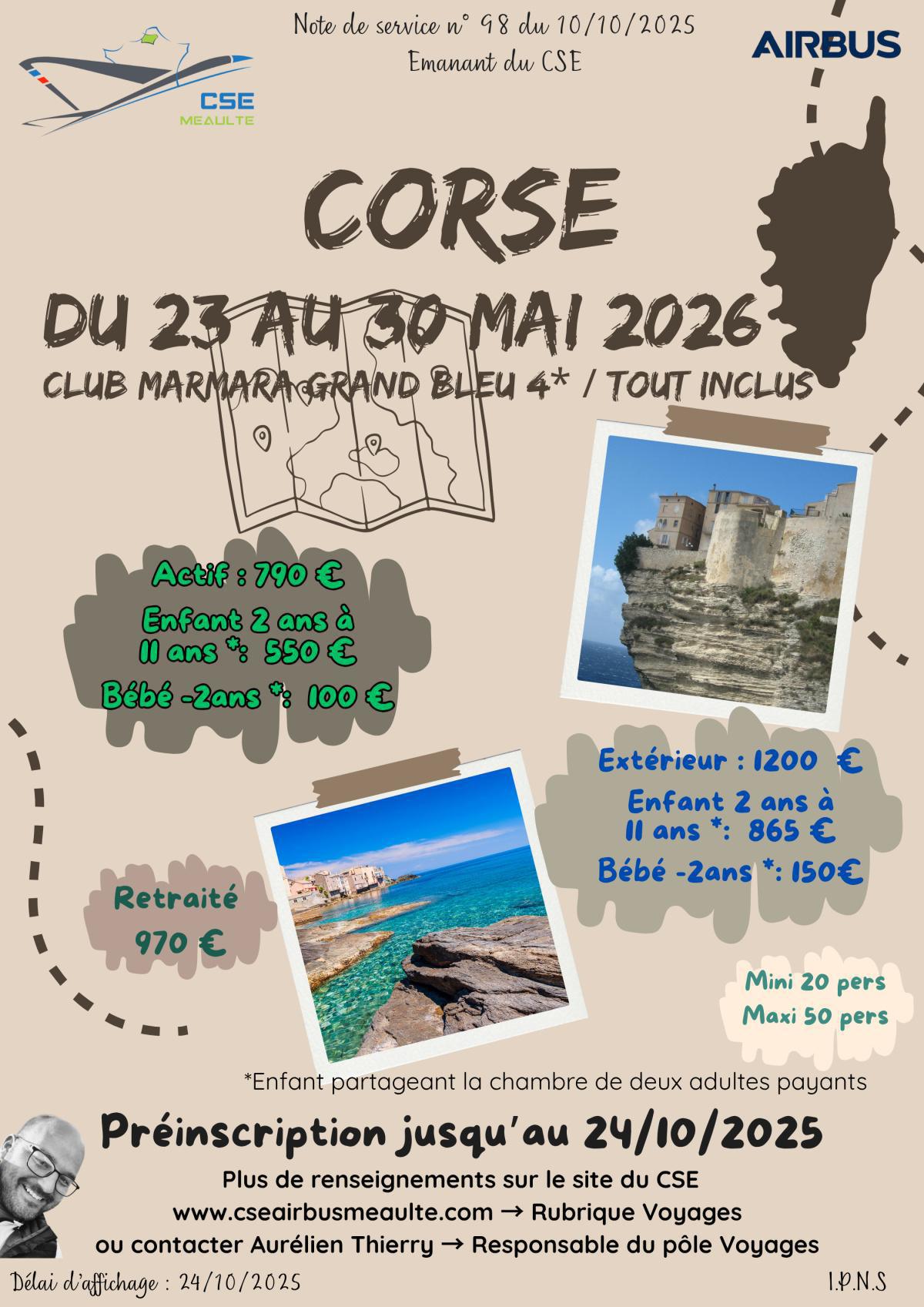 Corse du 23 au 30 mai 2026