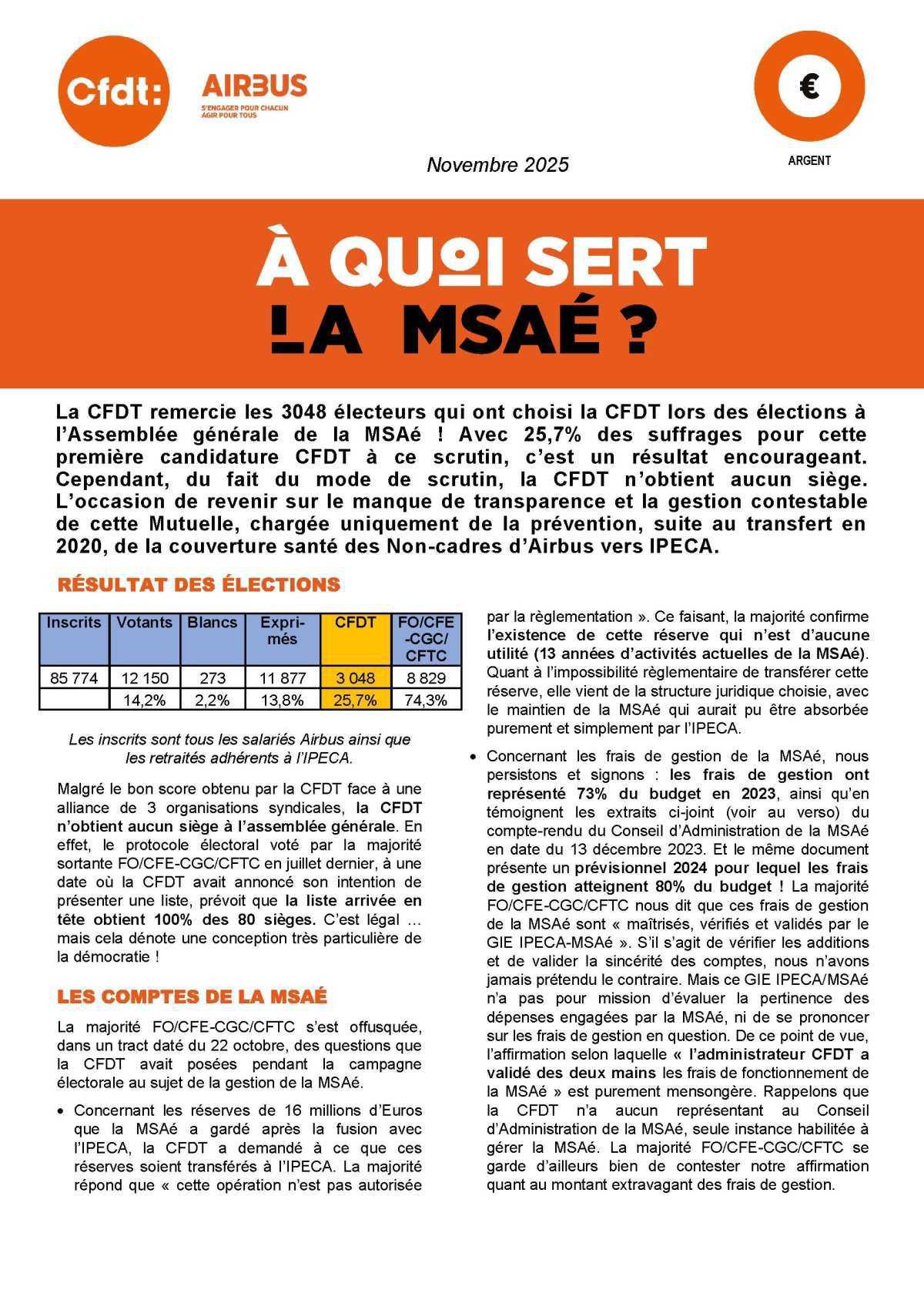 A quoi sert la MSAé ?