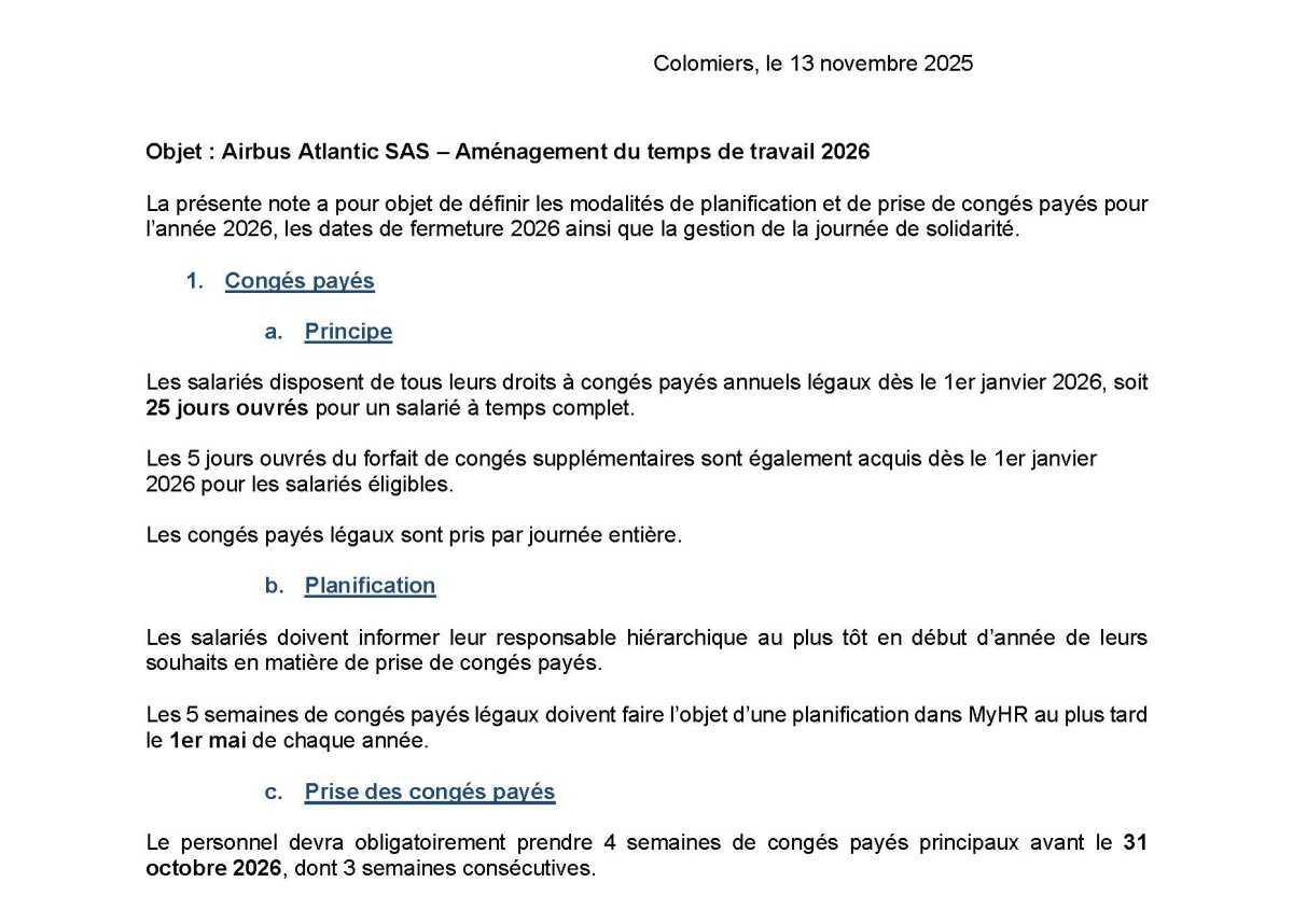 Temps de travail 2026