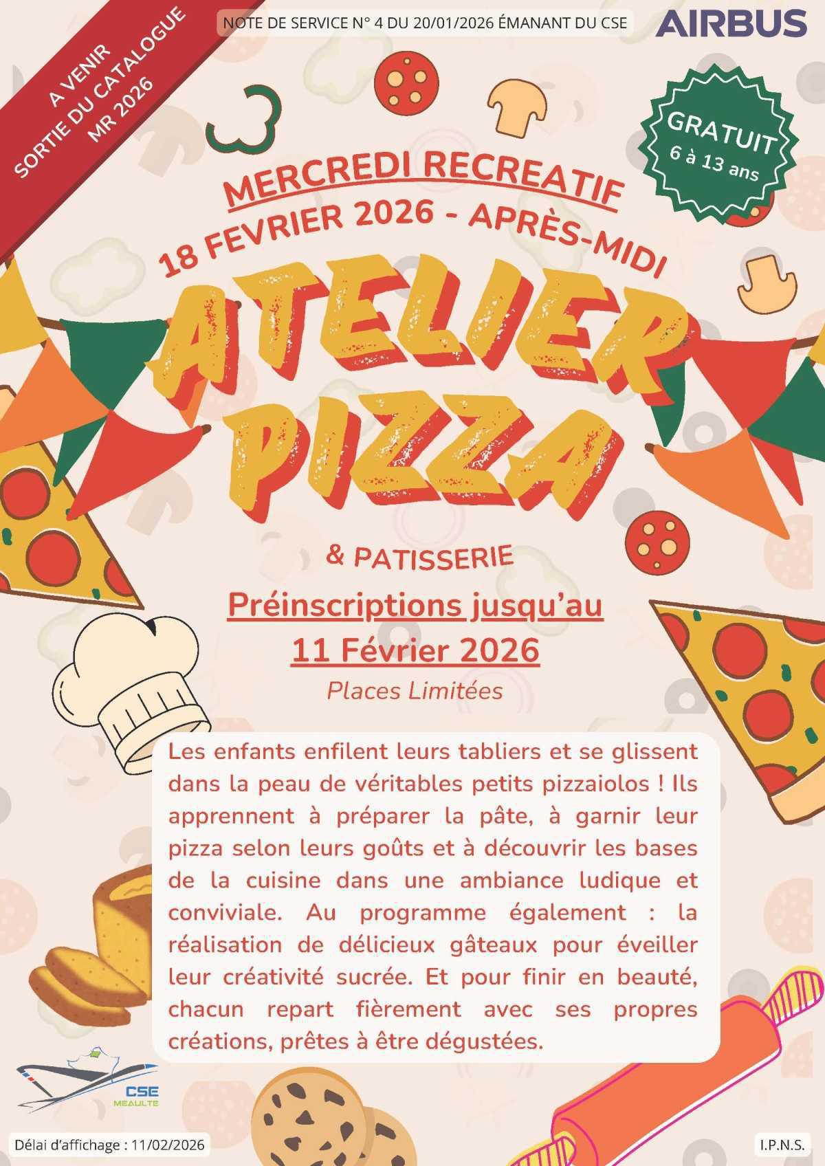 Mercredi récréatif Pizza