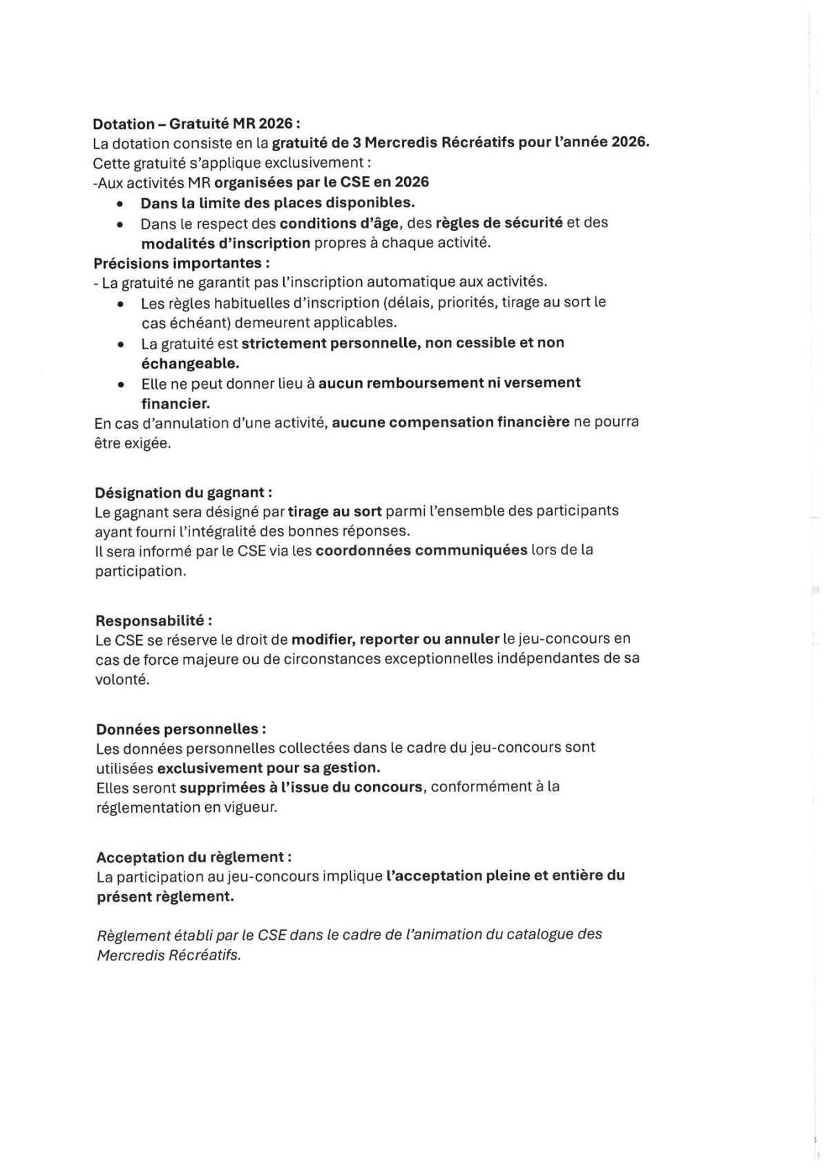 Mercredis récréatifs