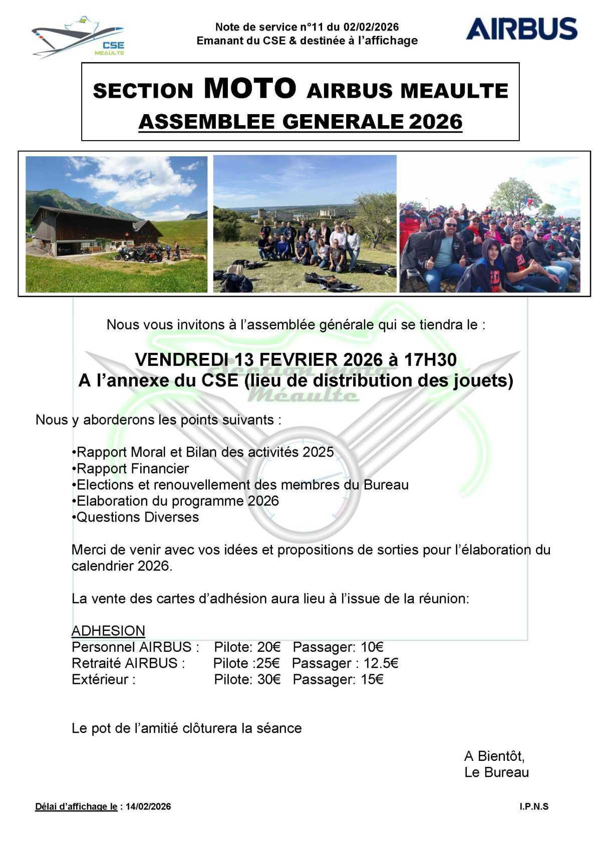 AG sections en Février