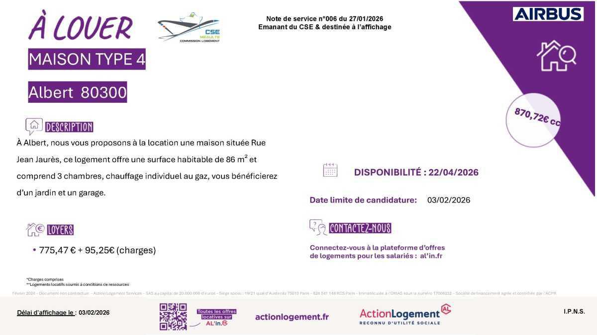 Maison à louer - Albert