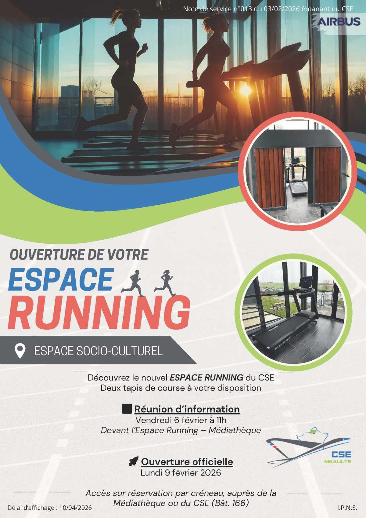 Espace running au CSE