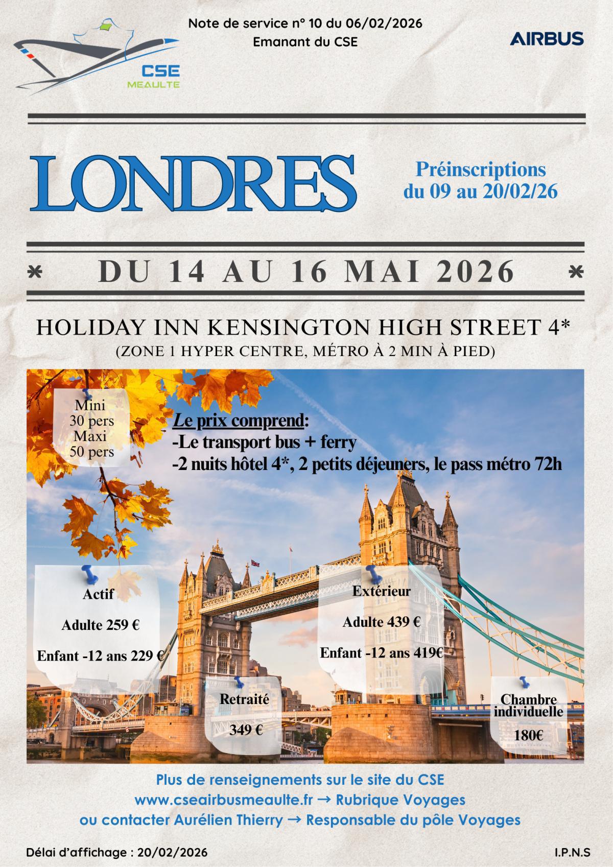 Londres du 14 au 16 mai