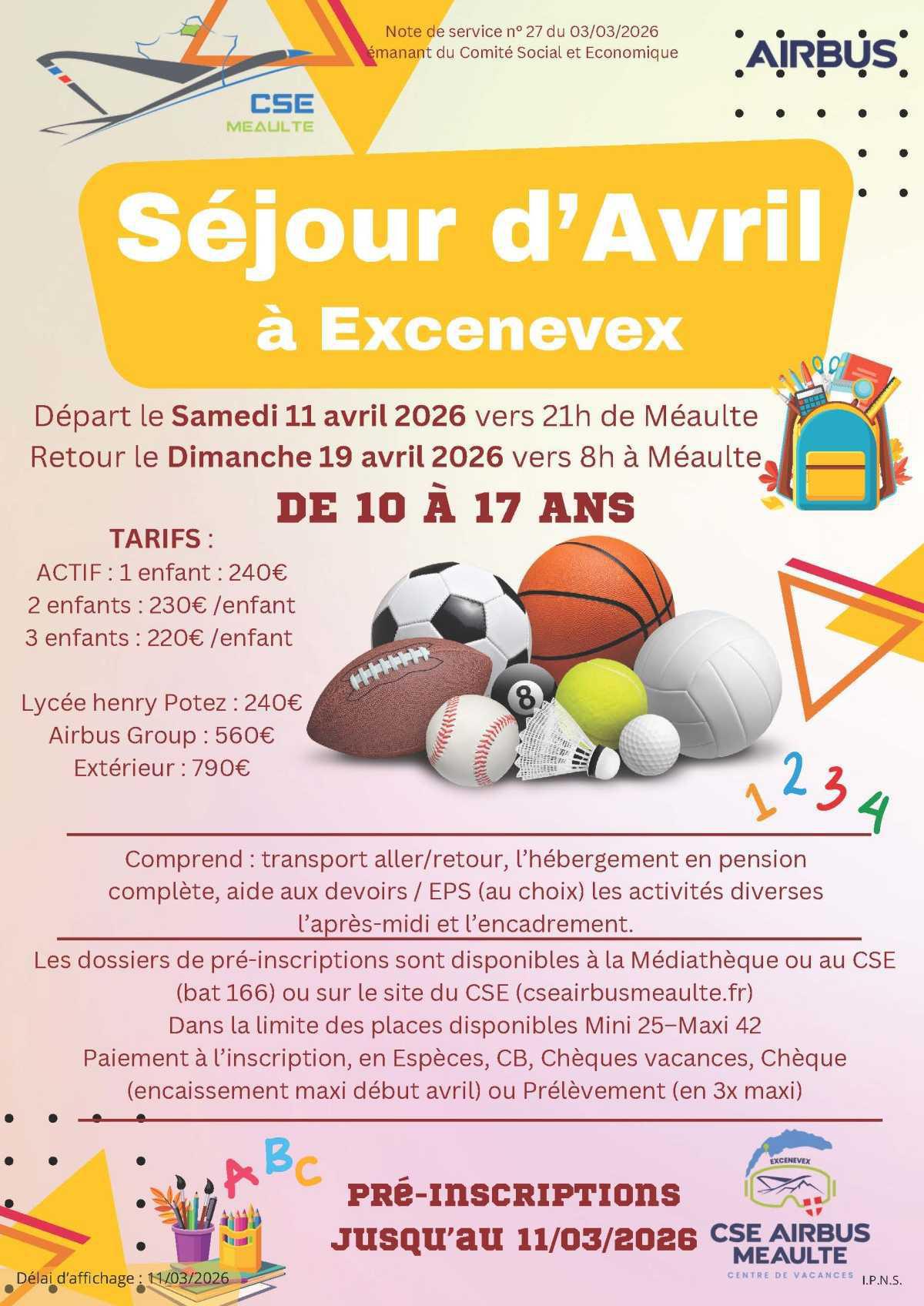 Colo 10-17 ans d'avril à Excenevex
