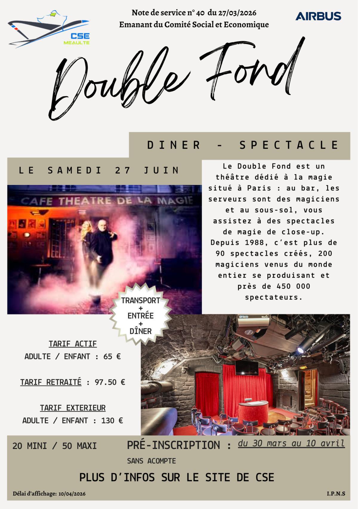 Double fond - 27 juin