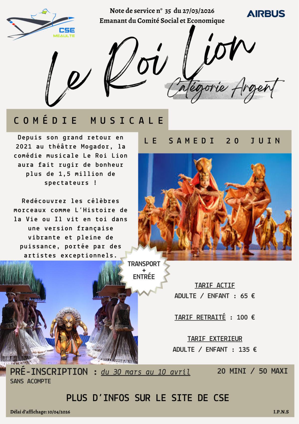 Le roi lion - 20 juin