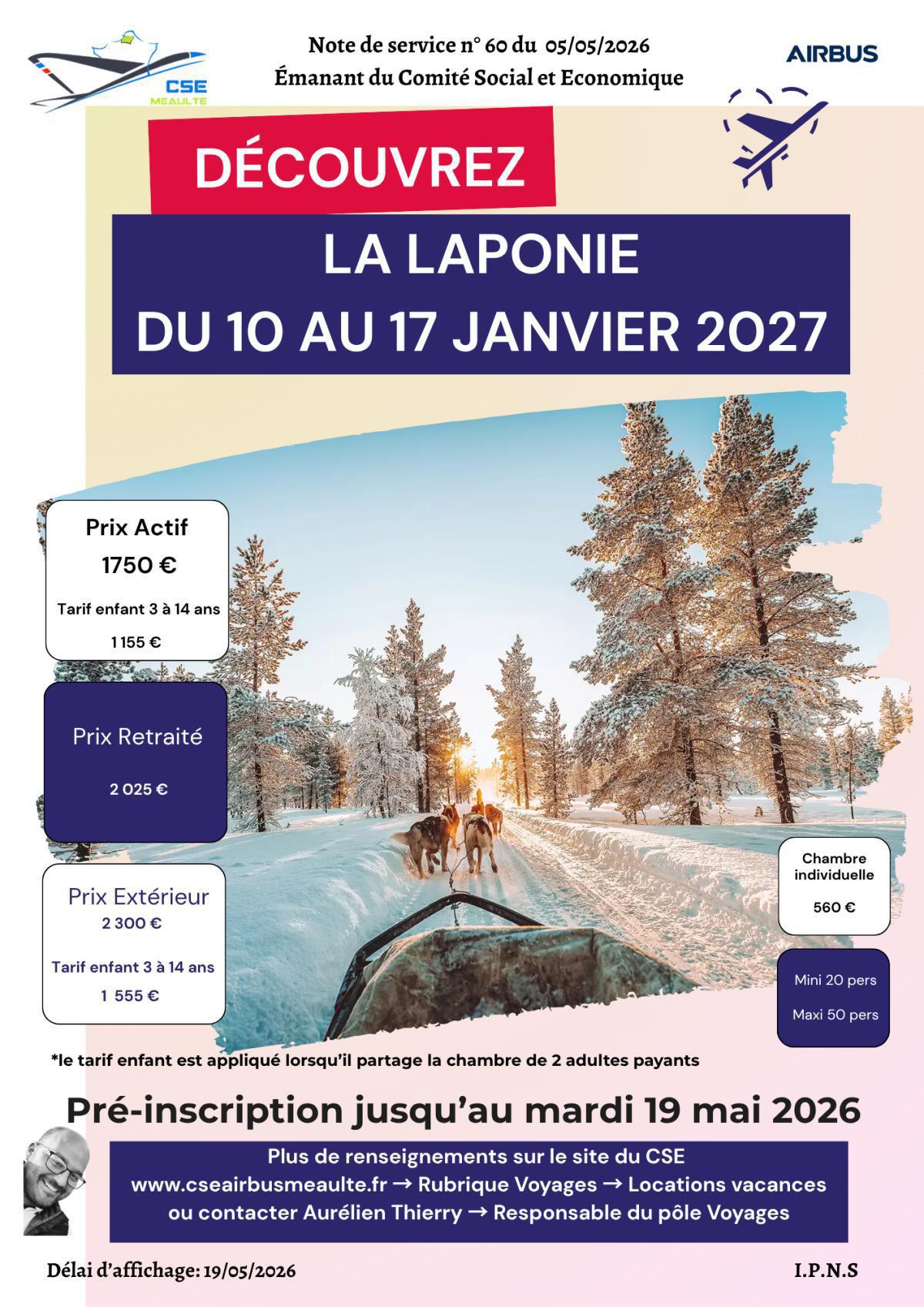Laponie du 10 au 17 janvier 2027