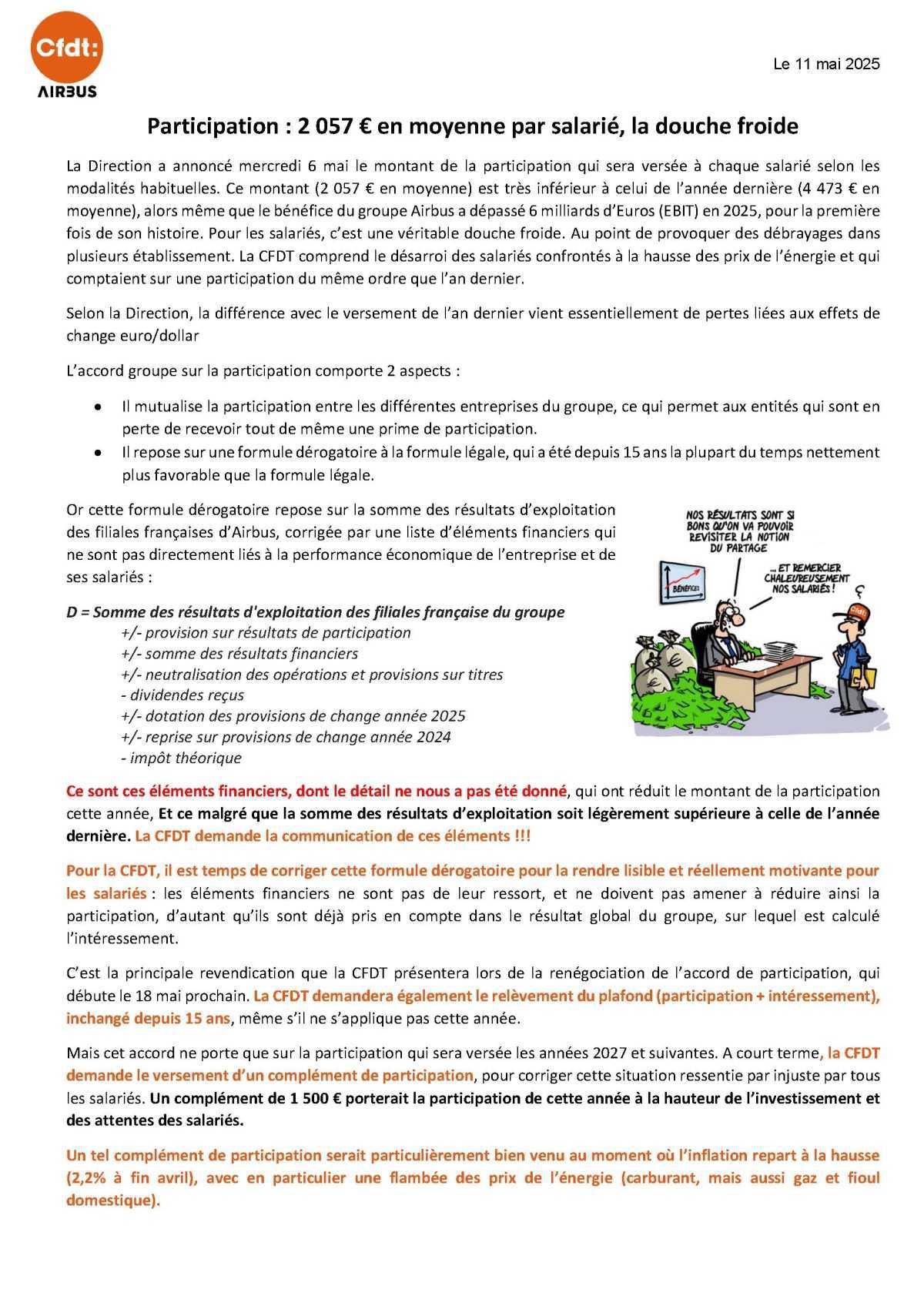 Participation, la CFDT demande des comptes