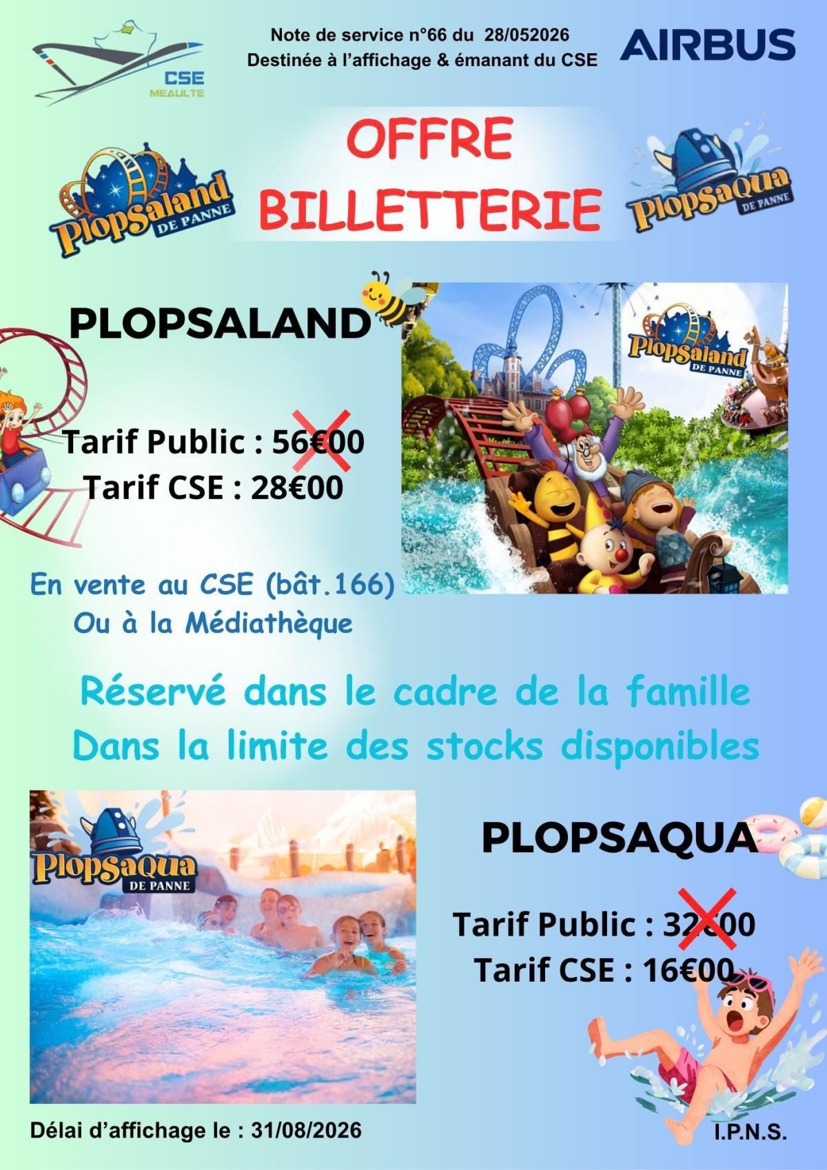 Billetterie Plopsaland