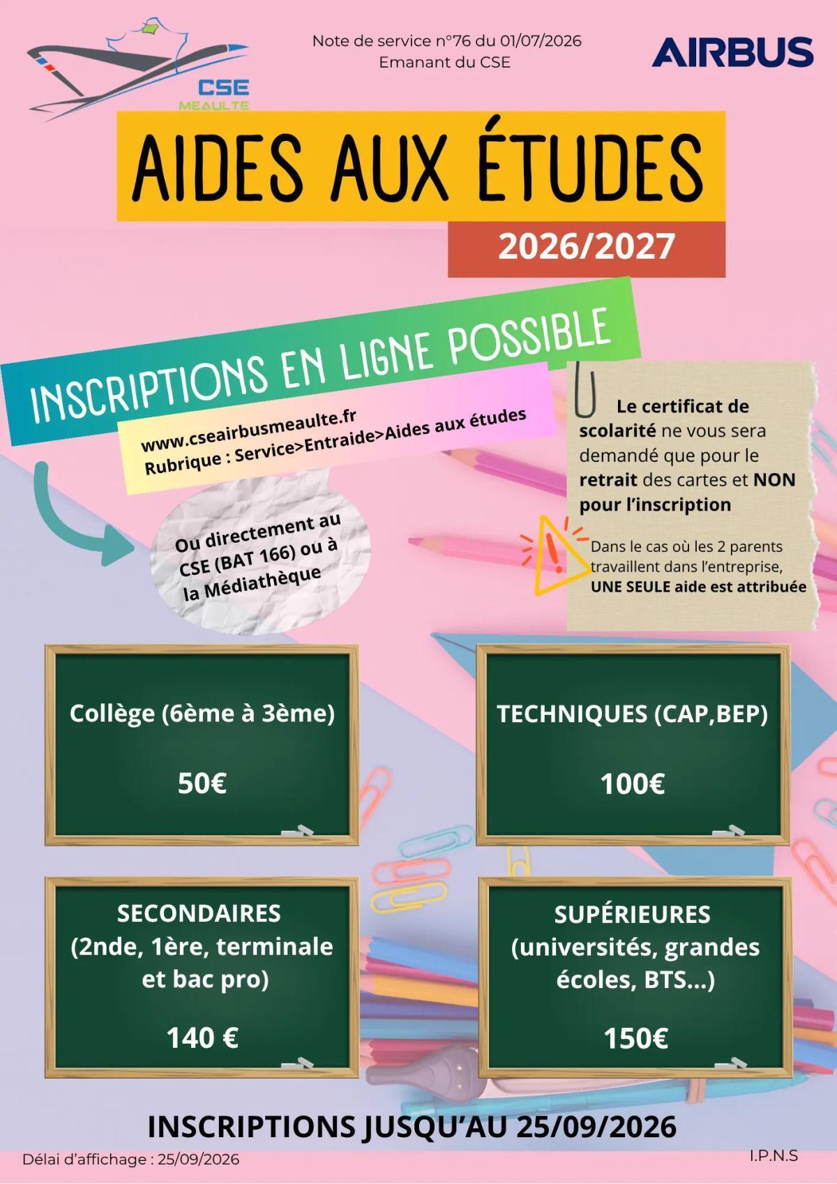 Aides aux études