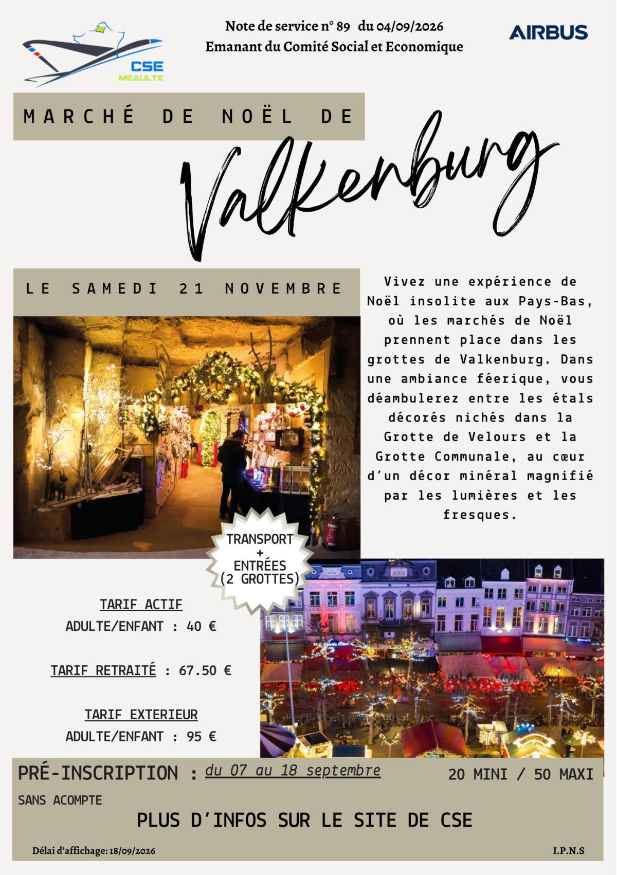Marché de Noël de Valkenburg le 21 novembre
