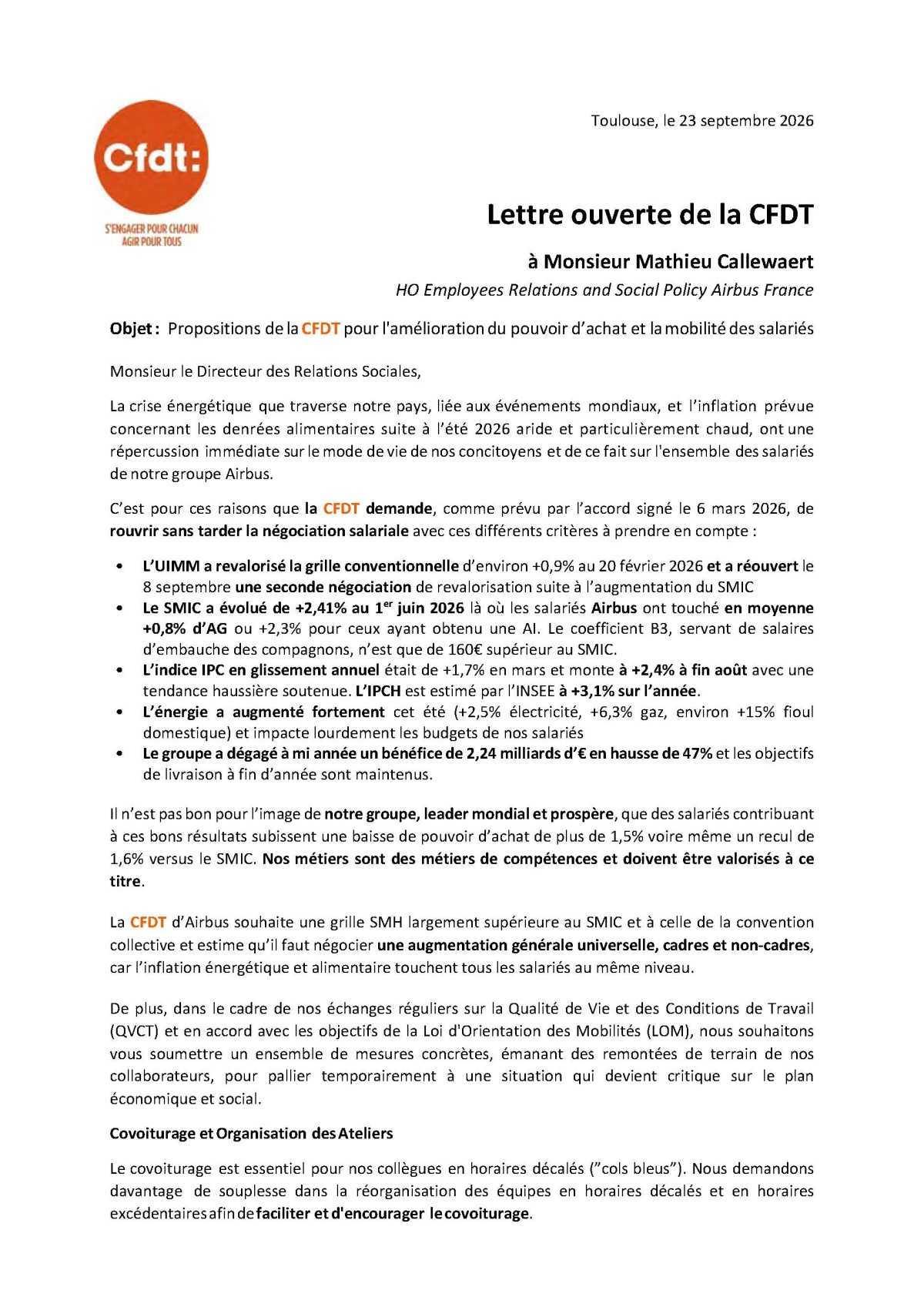 Lettre ouverte: Salaires et mobilité