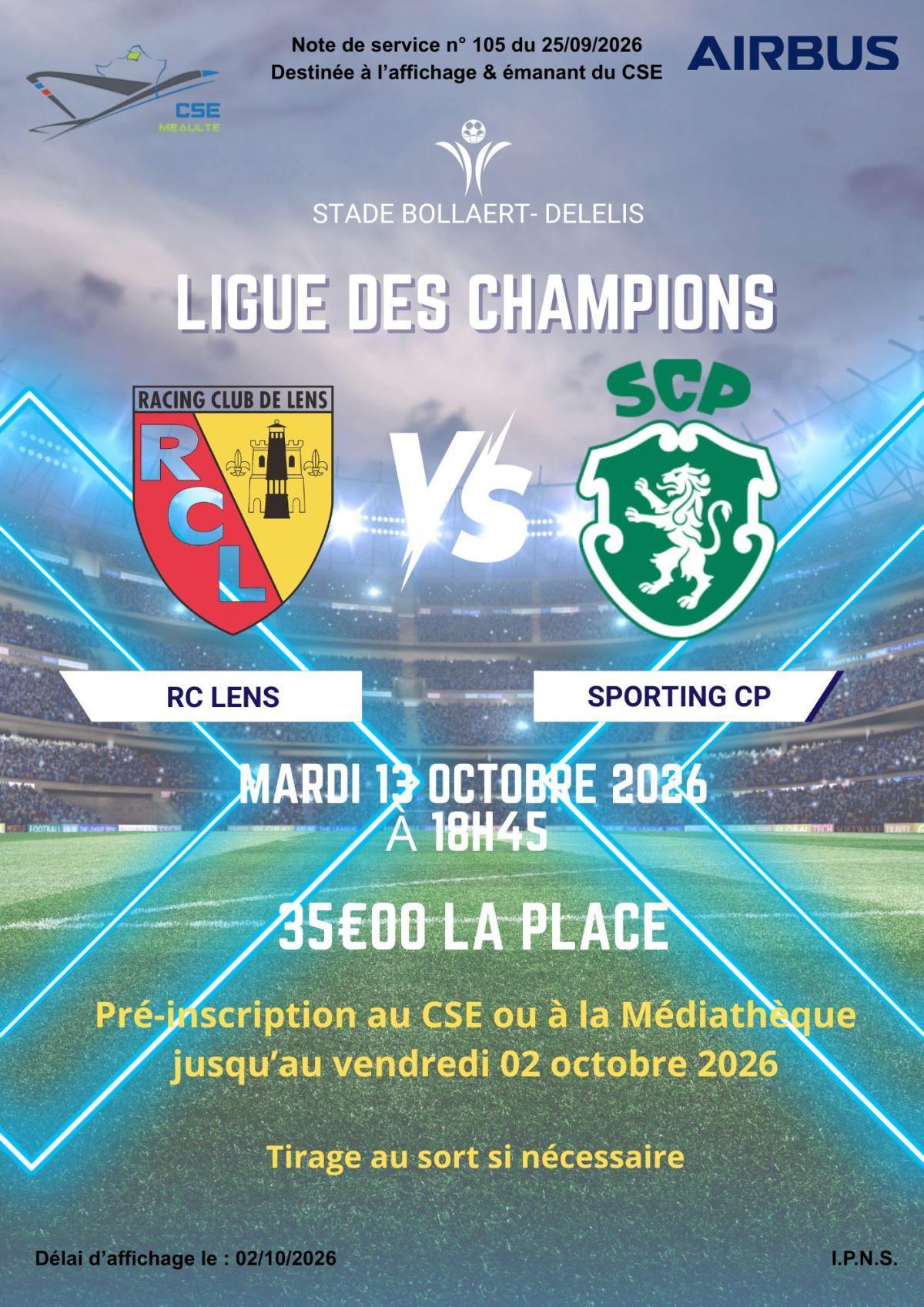 Ligue des champions 13 octobre