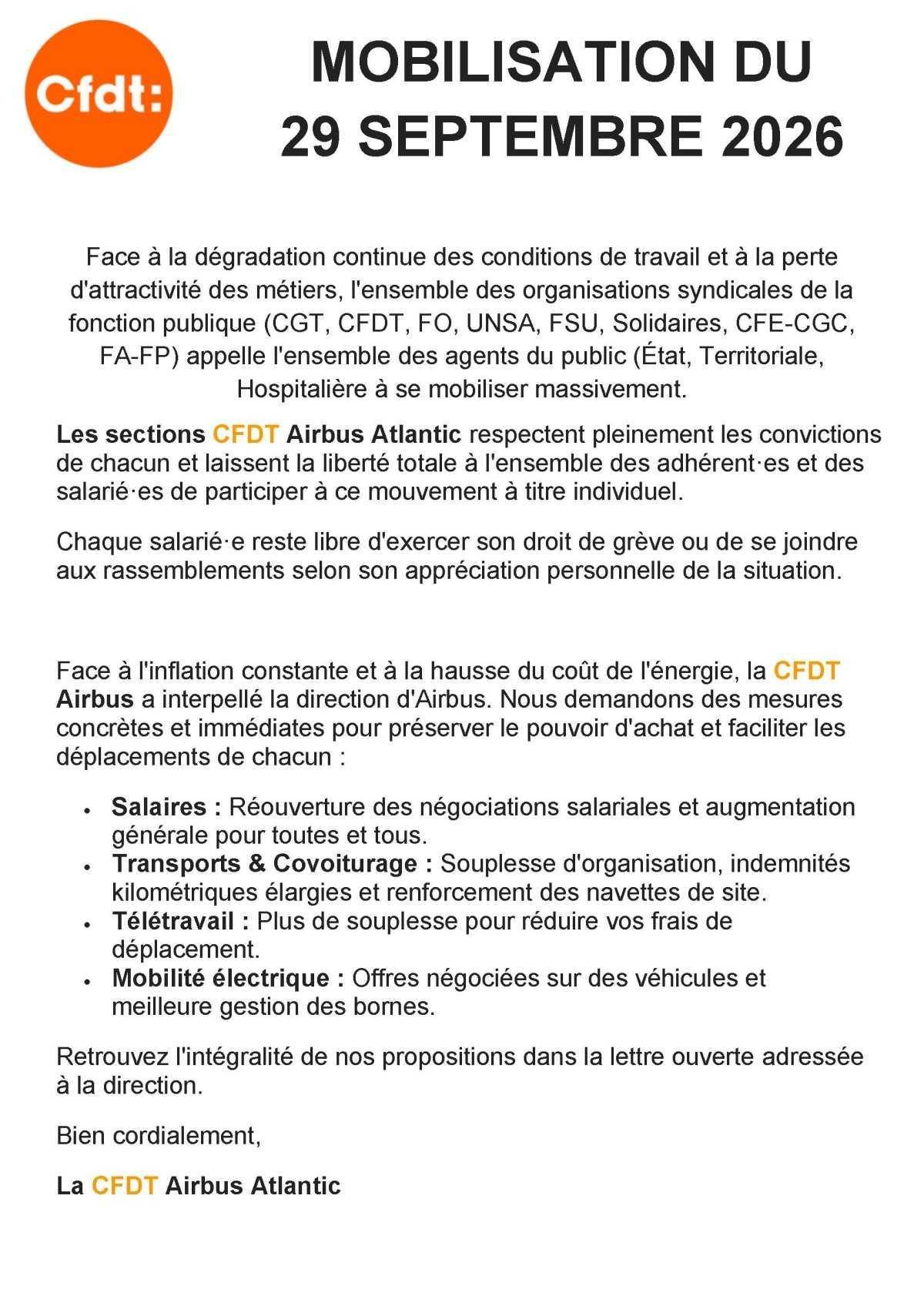 Mobilisation du 29 septembre