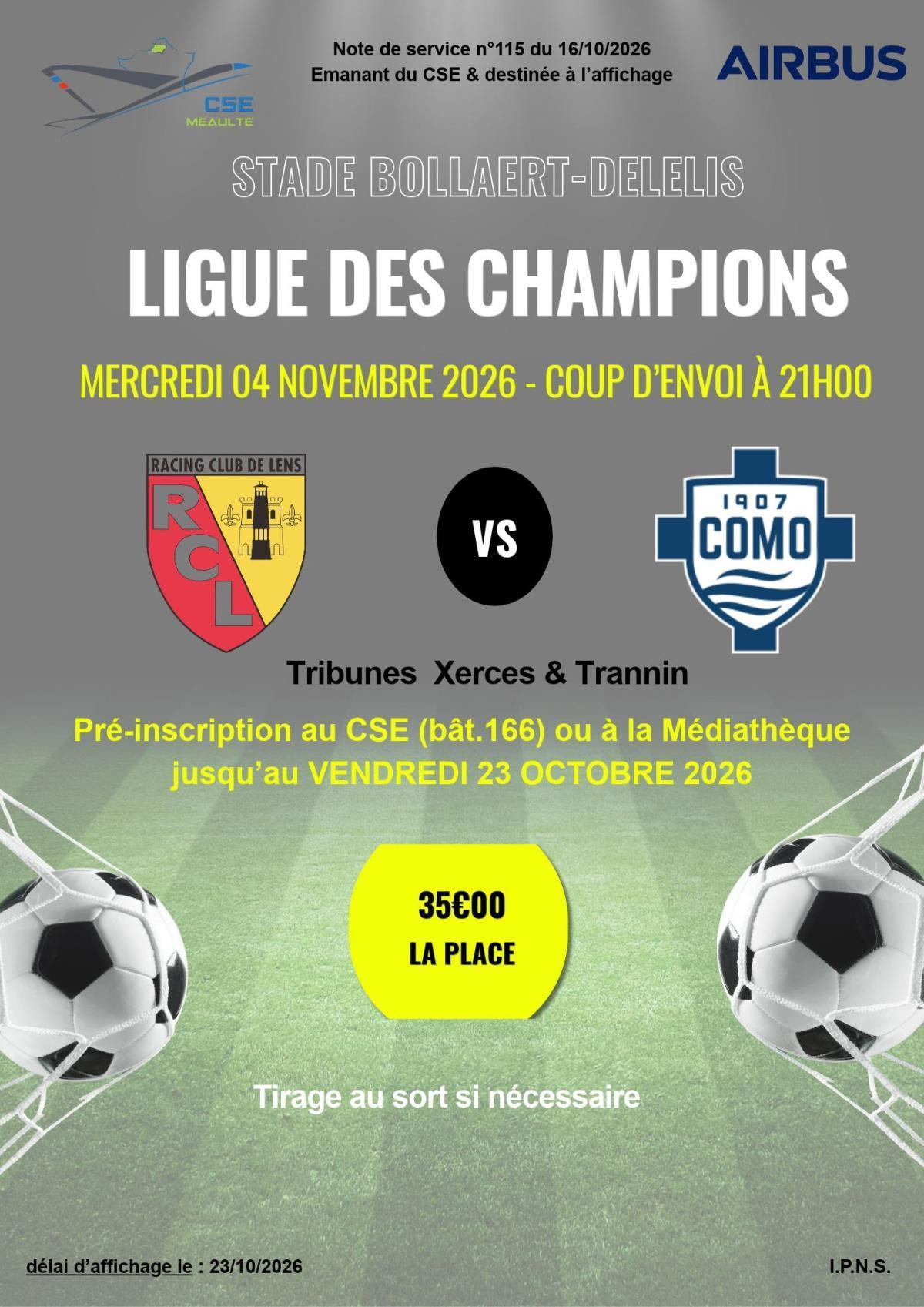 Ligue des champions 4 novembre