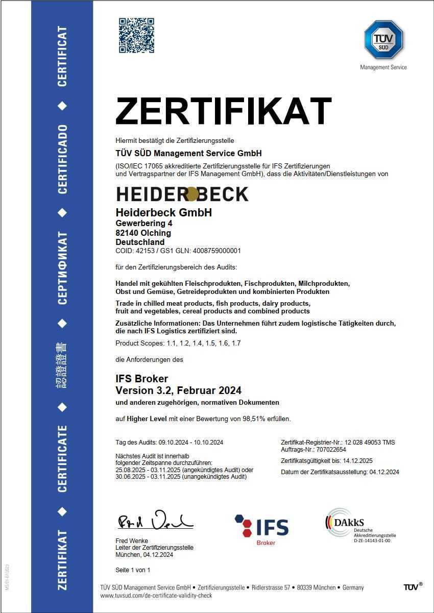 Zertifizierung IFS Broker Higher Level