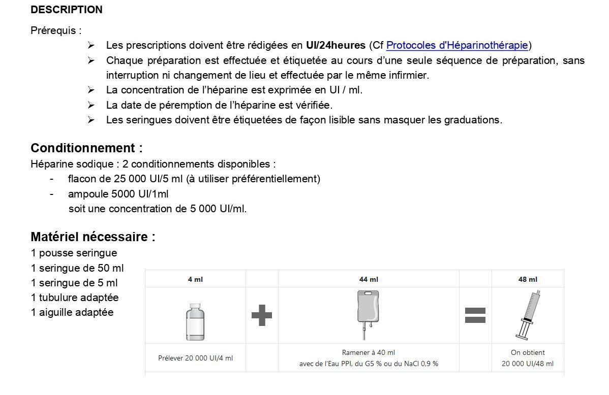 HNF préparation IVSE et adapation f(TCA)