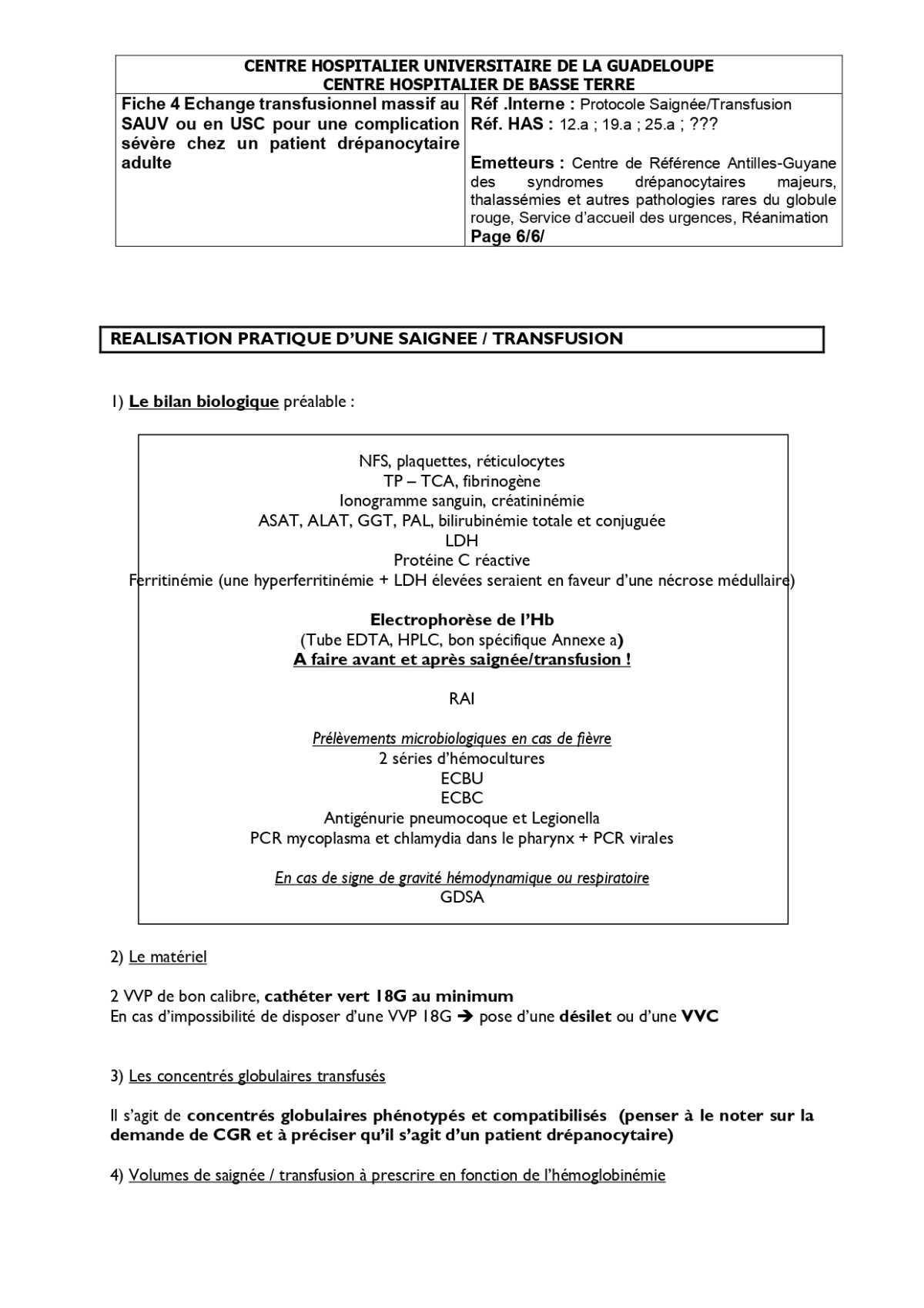 Echange transfusionnel 