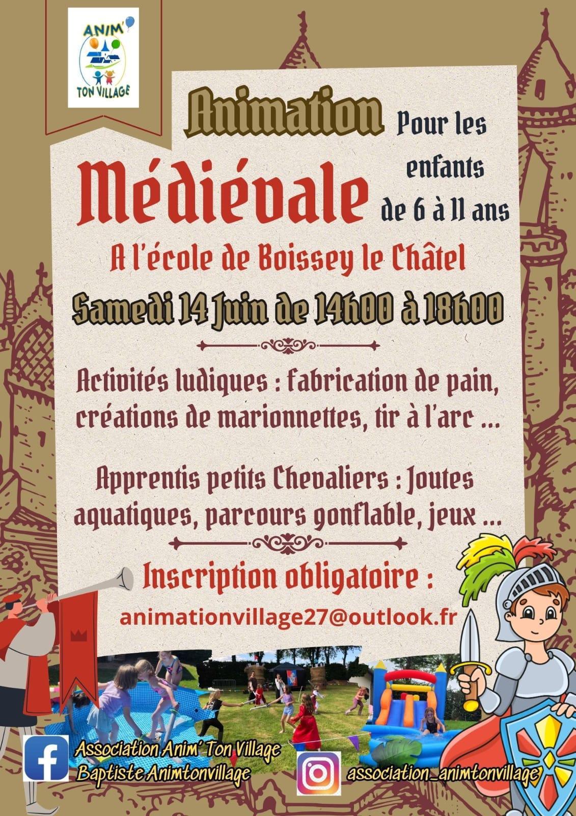 2 animations au programme le 14 juin pour l'association Animtonvillage