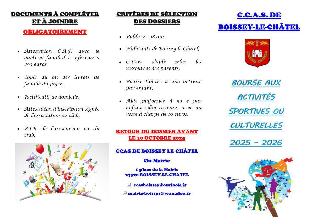 Informations sur les bourses proposées par le CCAS