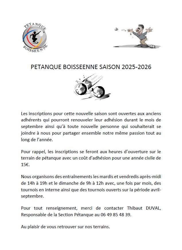 Rejoignez les membres de la pétanque Boisséenne