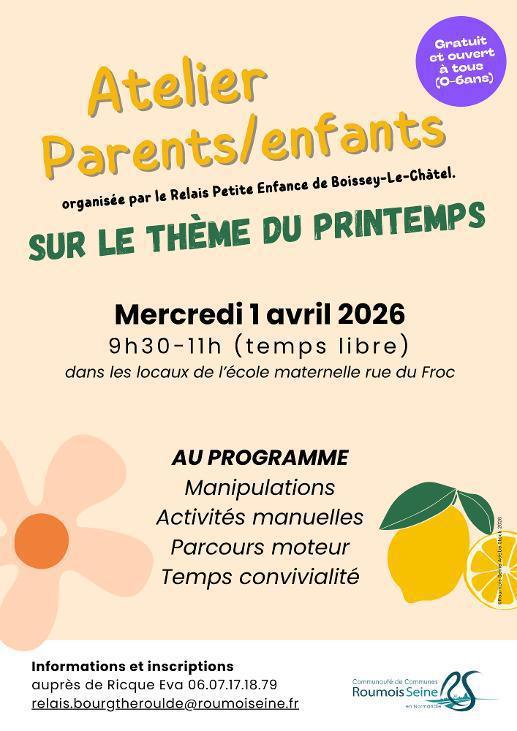 Atelier Parents/Enfants le 1er avril