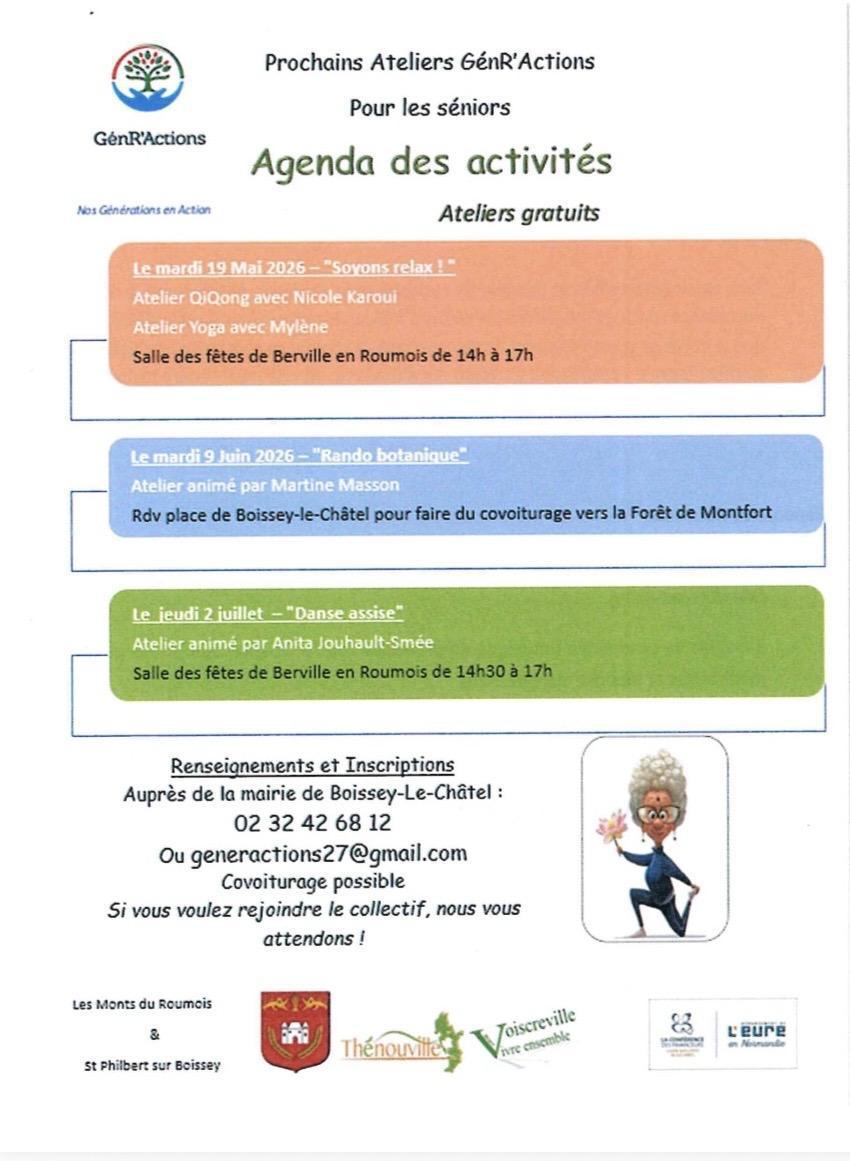 Agenda des activités séniors – GénR’Actions 