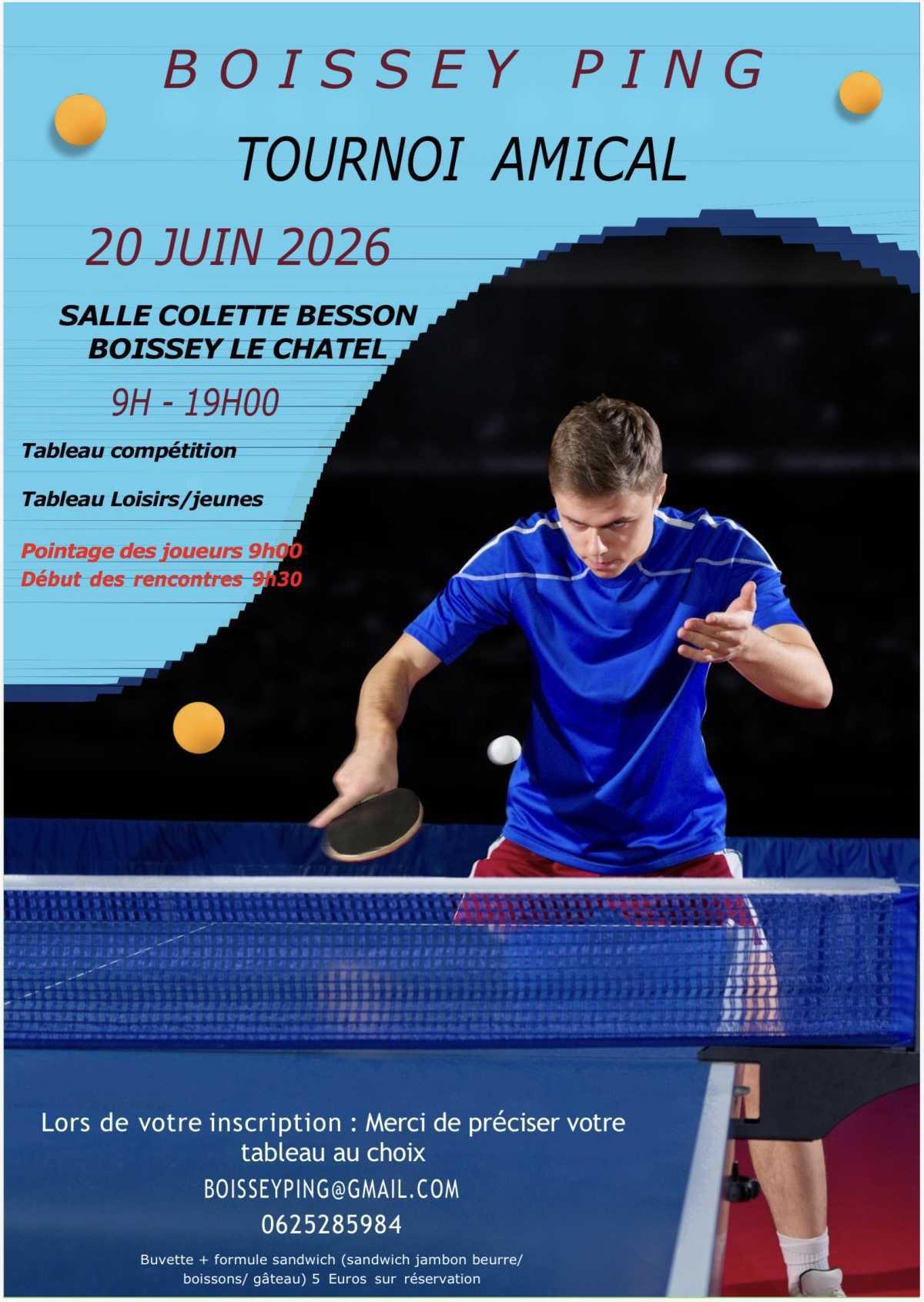 🏓 BOISSEY PING ORGANISE SON TOURNOI AMICAL ! 🏓
