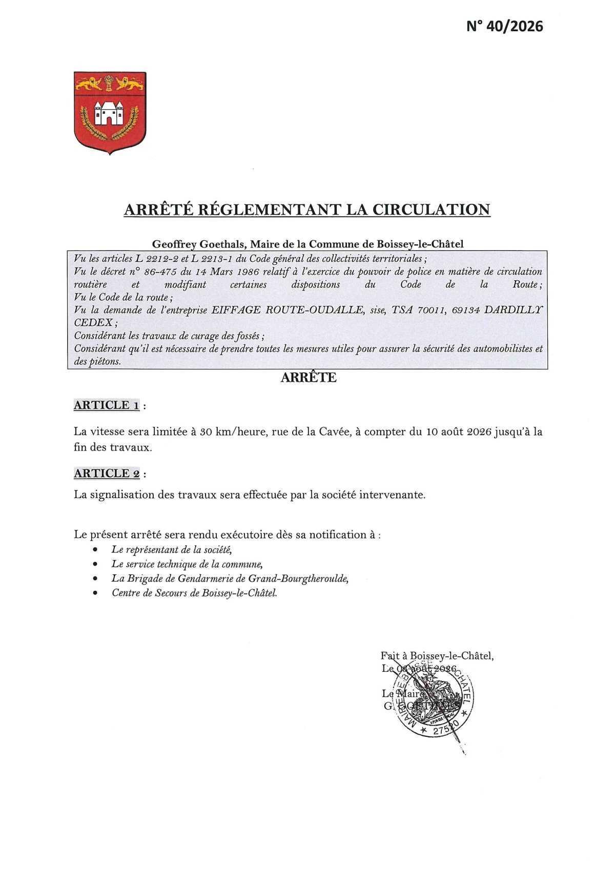 🚧 Information travaux – Rue de la Cavée 🚧