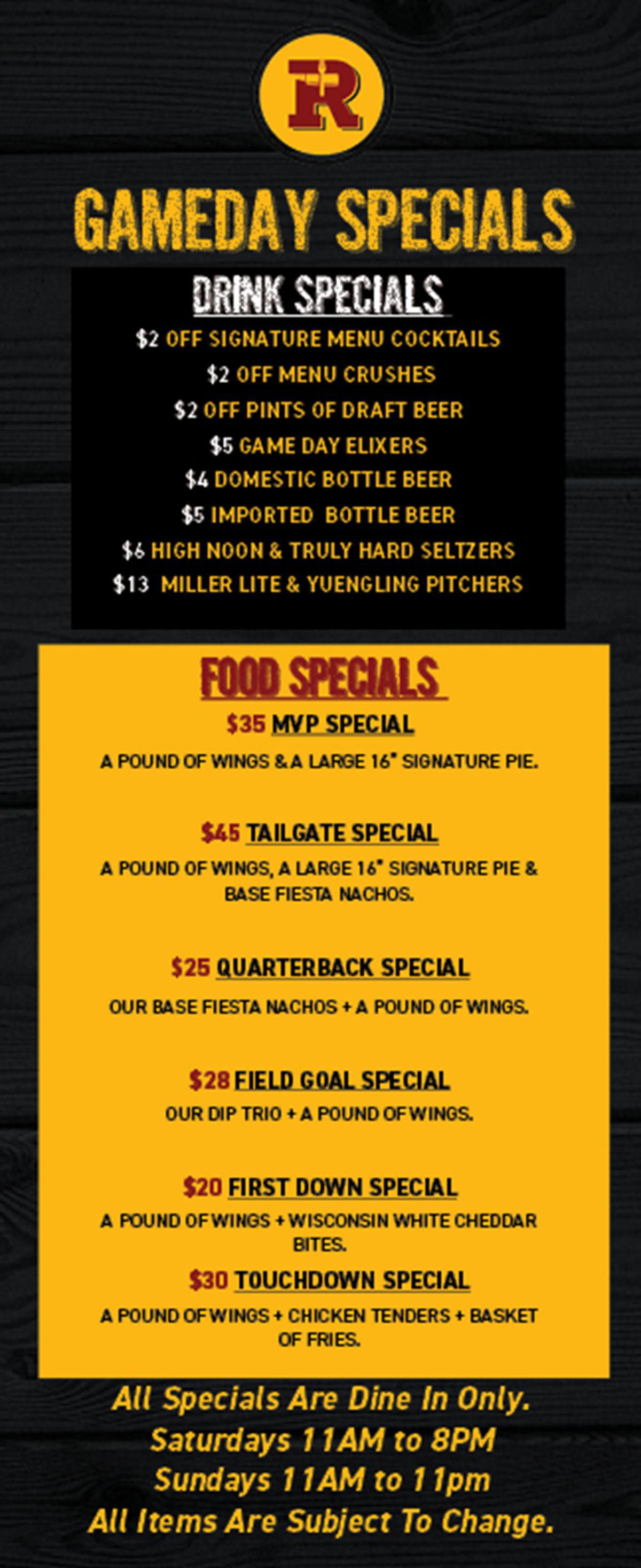 HAPPY HOUR & DAILY SPECIALS 