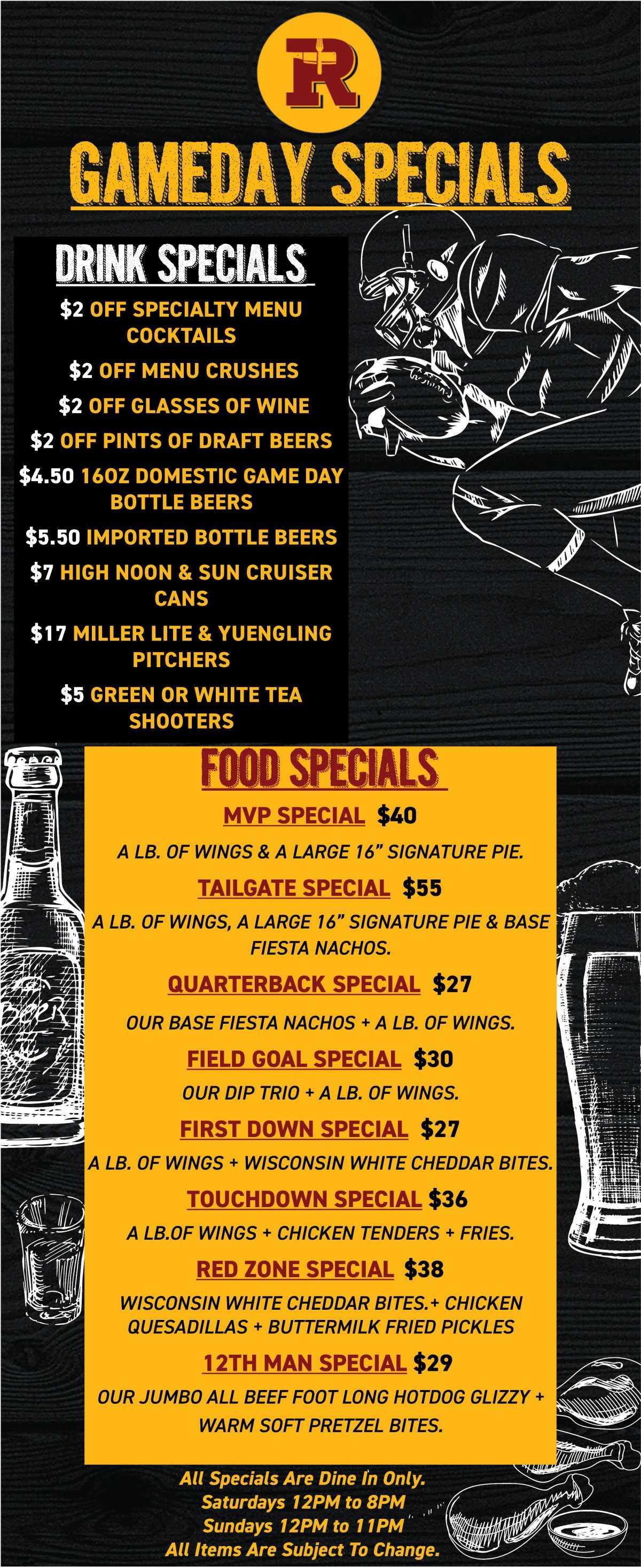 HAPPY HOUR & DAILY SPECIALS 